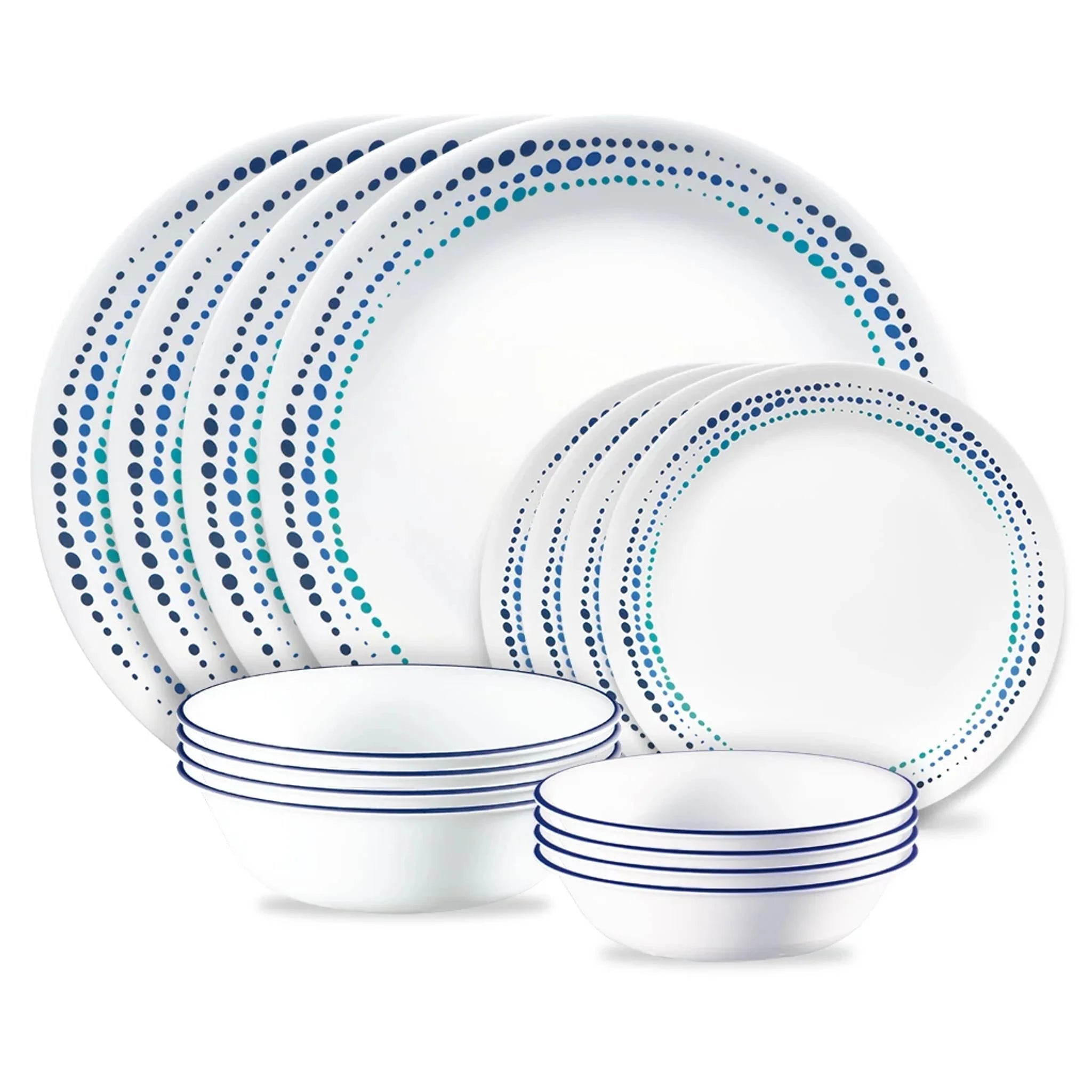 Corelle® Ocean Blues 16-piece Mugless Dinnerware Set, Service of 4 image 0