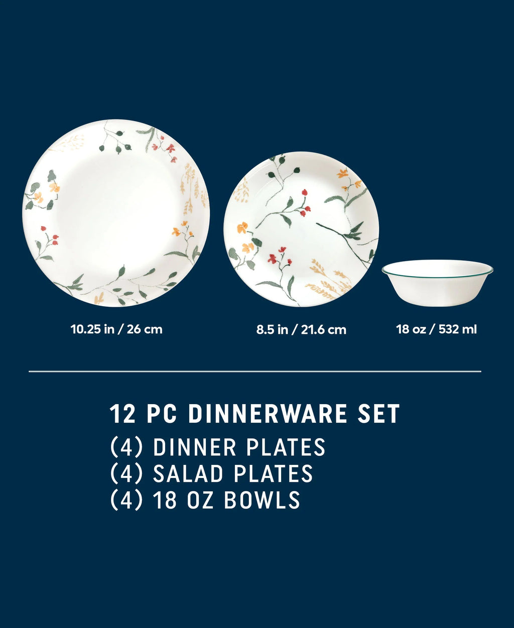 Corelle® Wildflower Scatter 12-piece Dinnerware Set, Service for 4 image 1