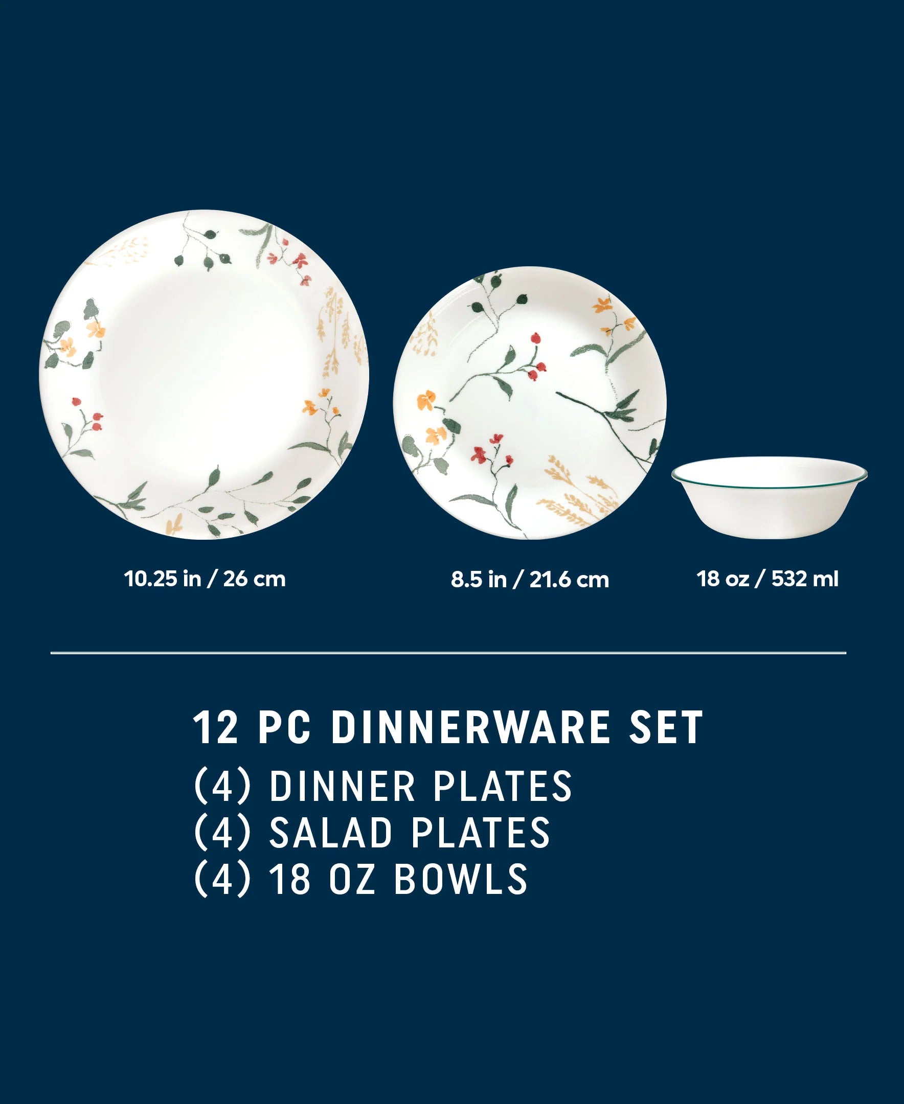 Corelle® Wildflower Scatter 12-piece Dinnerware Set, Service for 4 image 1