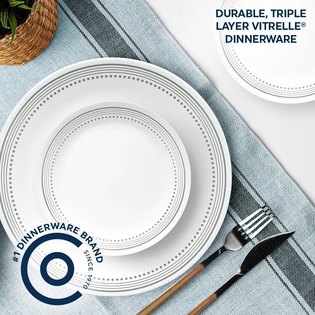Corelle® Mystic Gray 18-piece Mugless Dinnerware Set, Service for 6 image 1