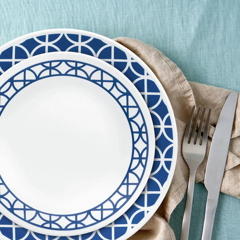 Corelle® Cobalt Circles 16-piece Mugless Dinnerware Set, Service of 4 image 4