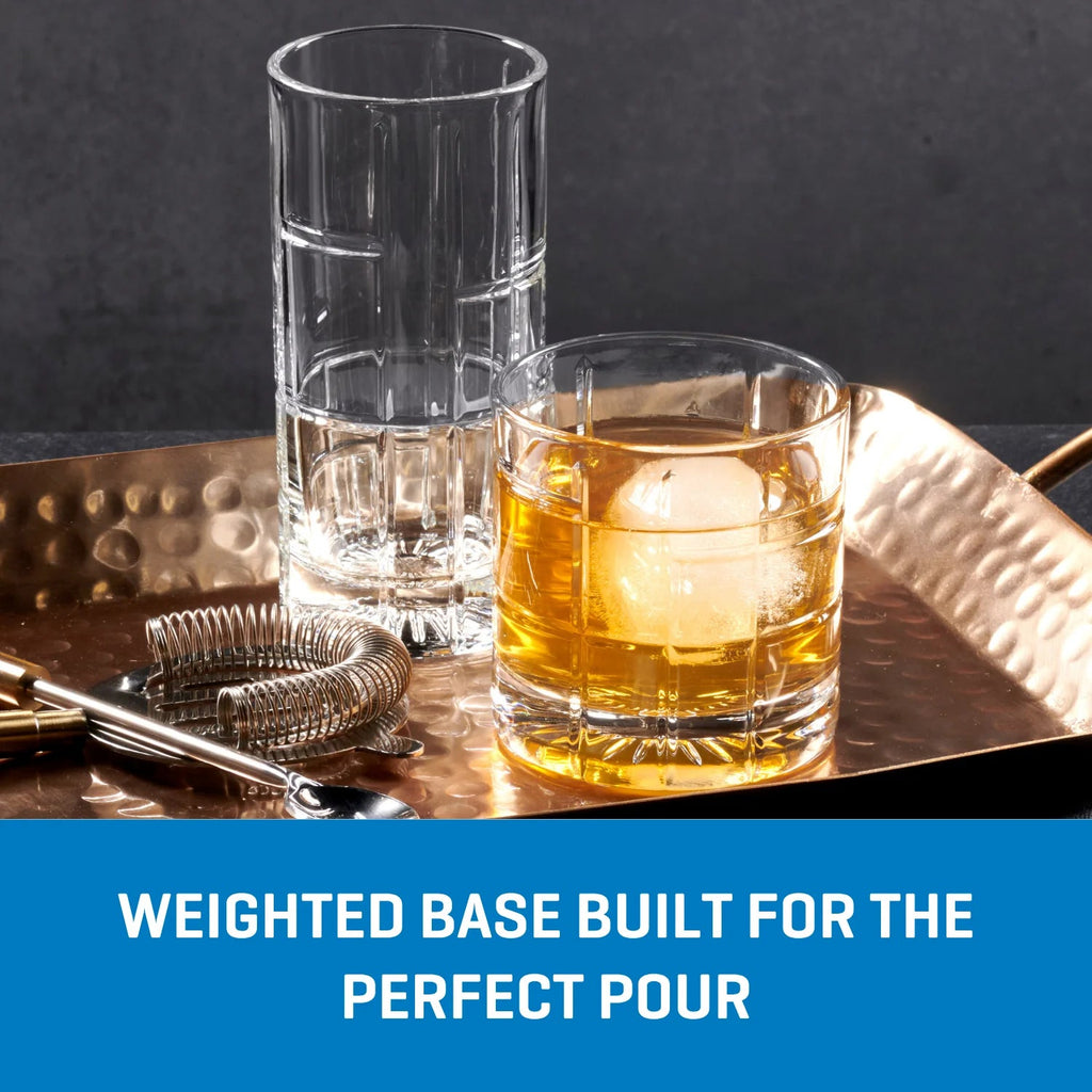 Ocean Glass Traze FTR Rocks Glasses (4-Pieces), 12-ounce, Dishwasher Safe image 3