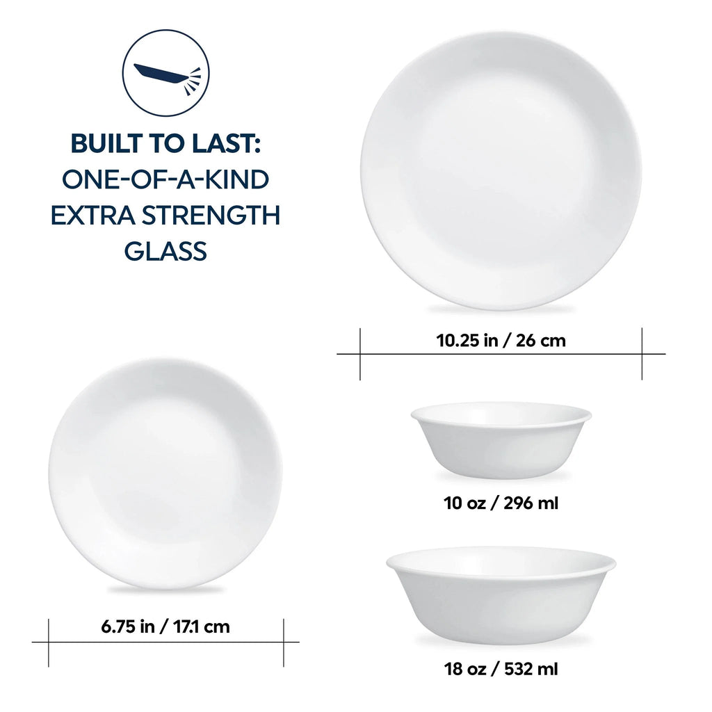 Corelle® Winter Frost White 16-piece Mugless Dinnerware Set, Service for 4 image 6