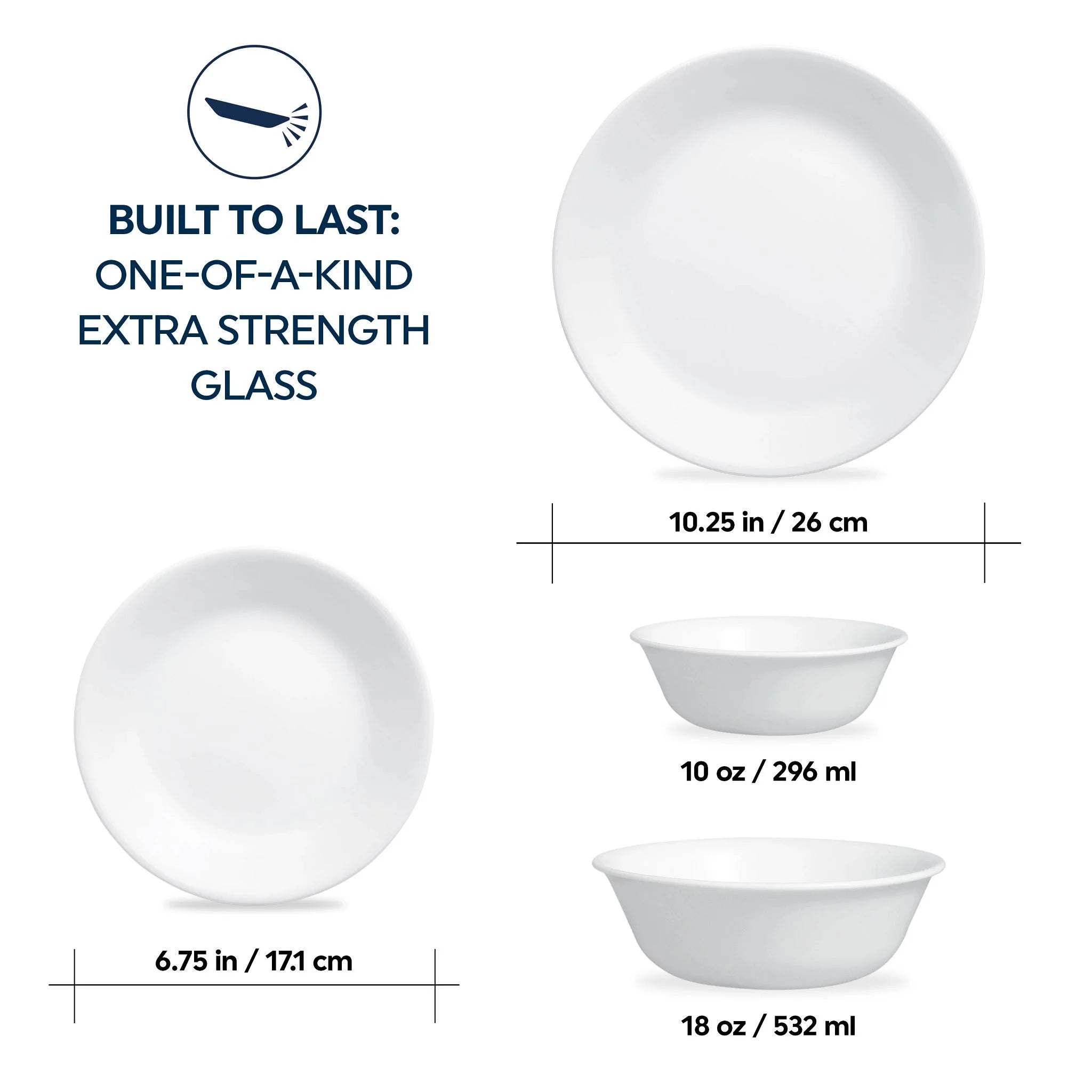 Corelle® Winter Frost White 16-piece Mugless Dinnerware Set, Service for 4 image 6