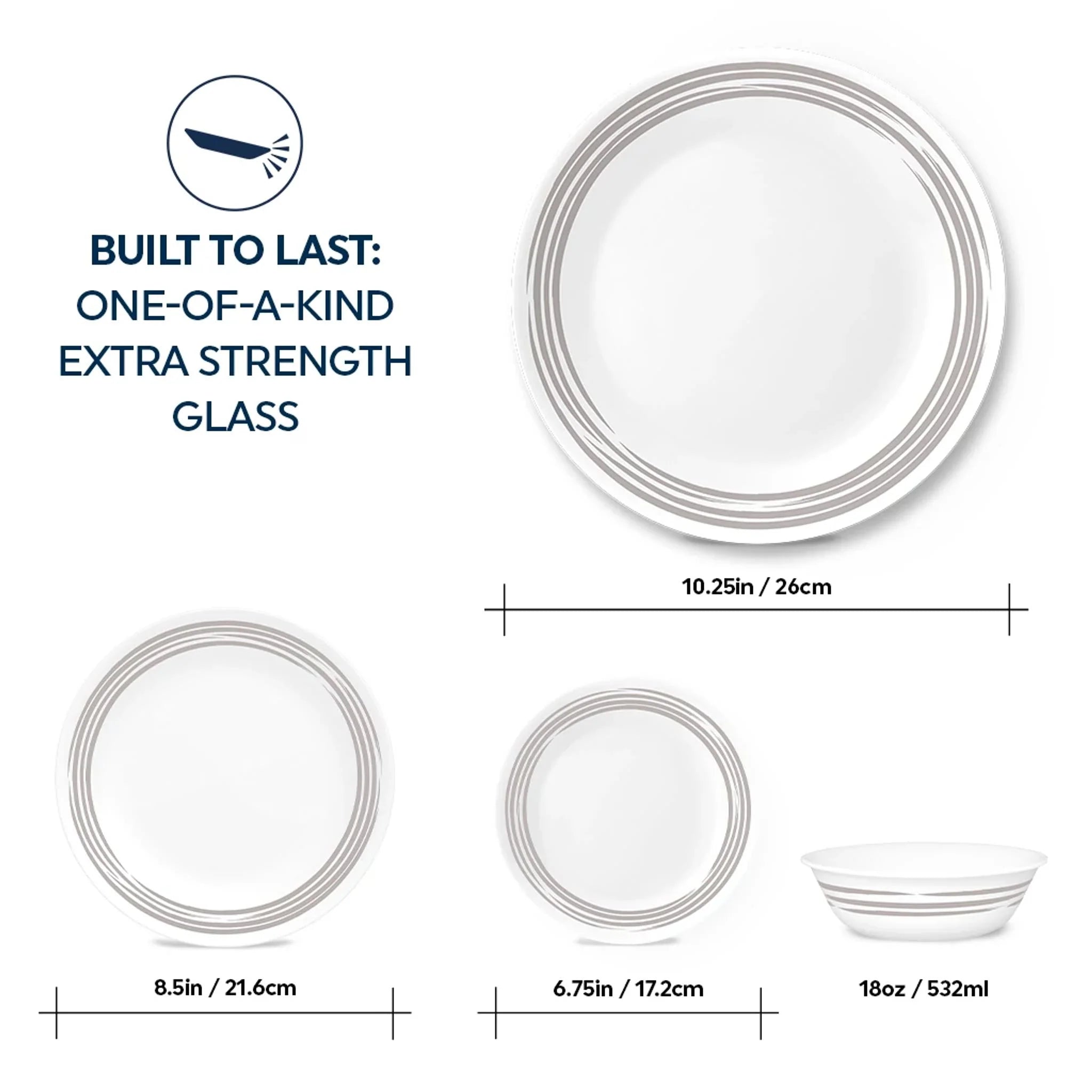 Corelle® Brushed Silver 16-piece Dinnerware Set, Service for 4 image 6