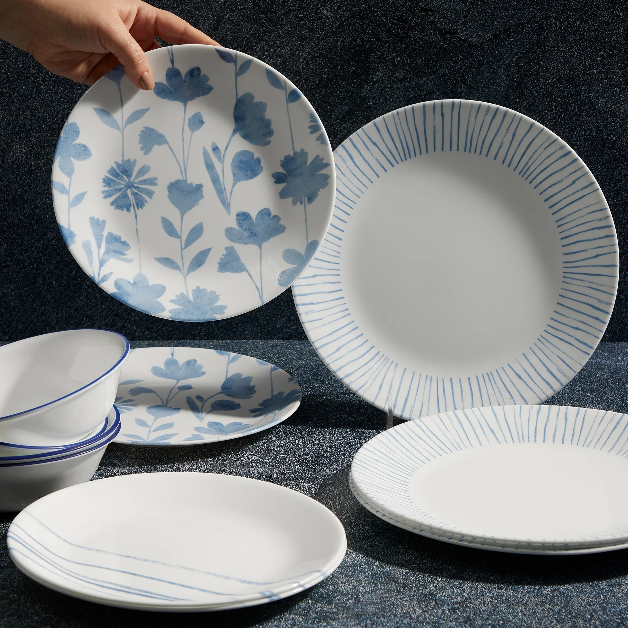 Corelle® Botanical Stripes 12-piece Dinnerware Set, Service for 4 image 2