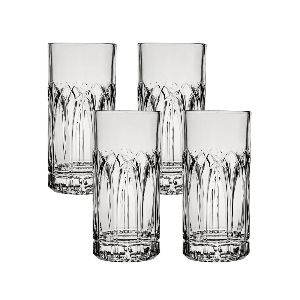 Ocean Glassware Traze PST Highball Glasses (4-Pieces), 12-ounce, Dishwasher Safe image 0