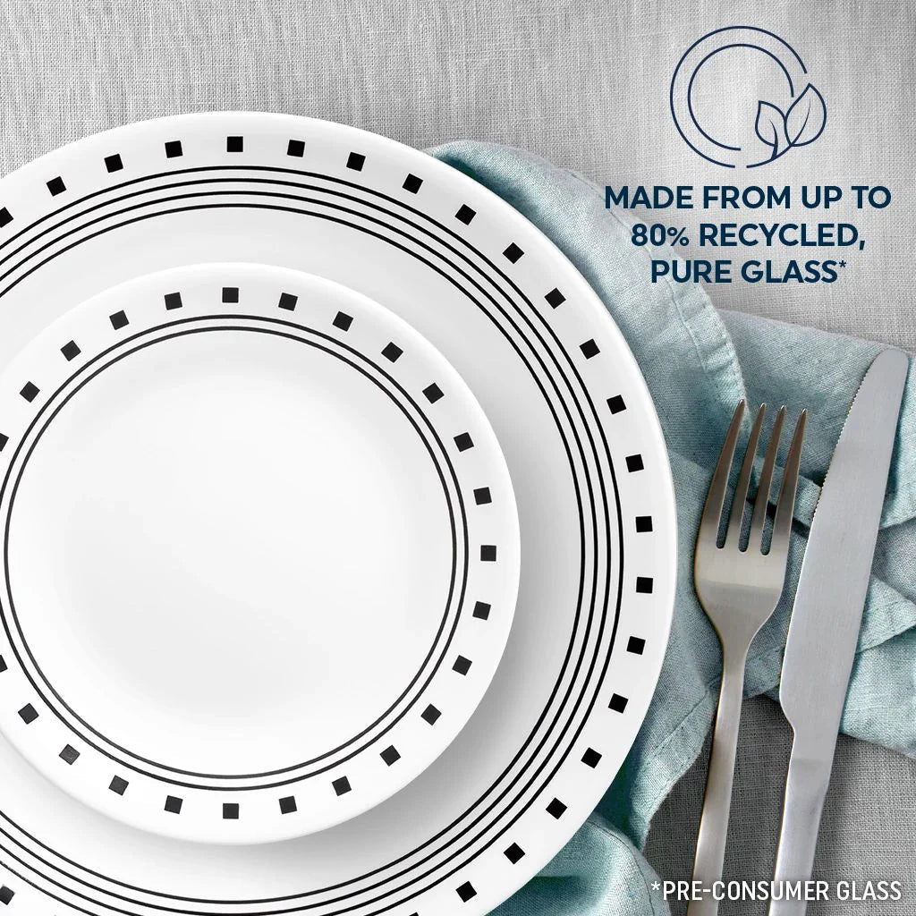 Corelle® City Block 18-piece Mugless Dinnerware Set, Service for 6 image 2