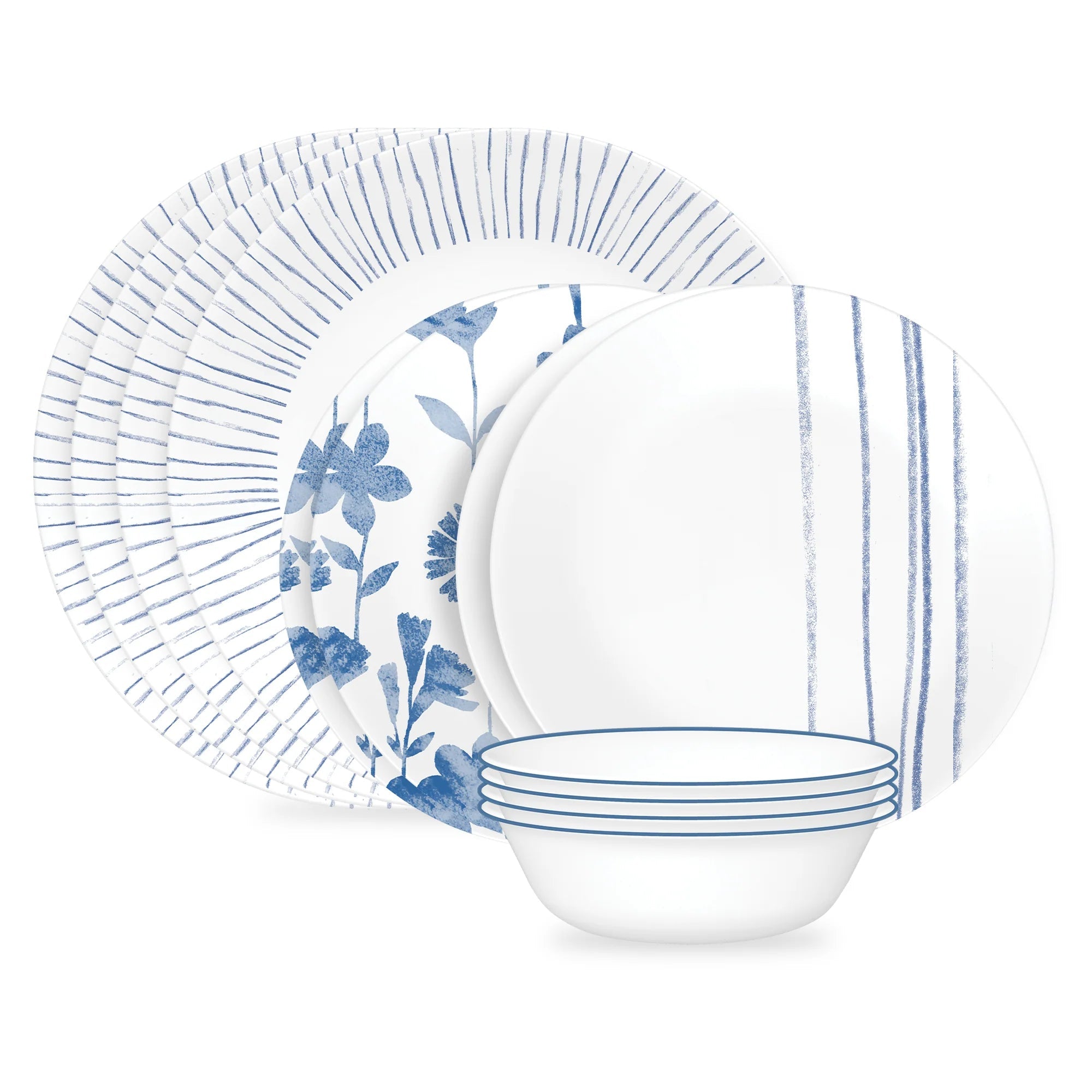 Corelle® Botanical Stripes 12-piece Dinnerware Set, Service for 4 image 0