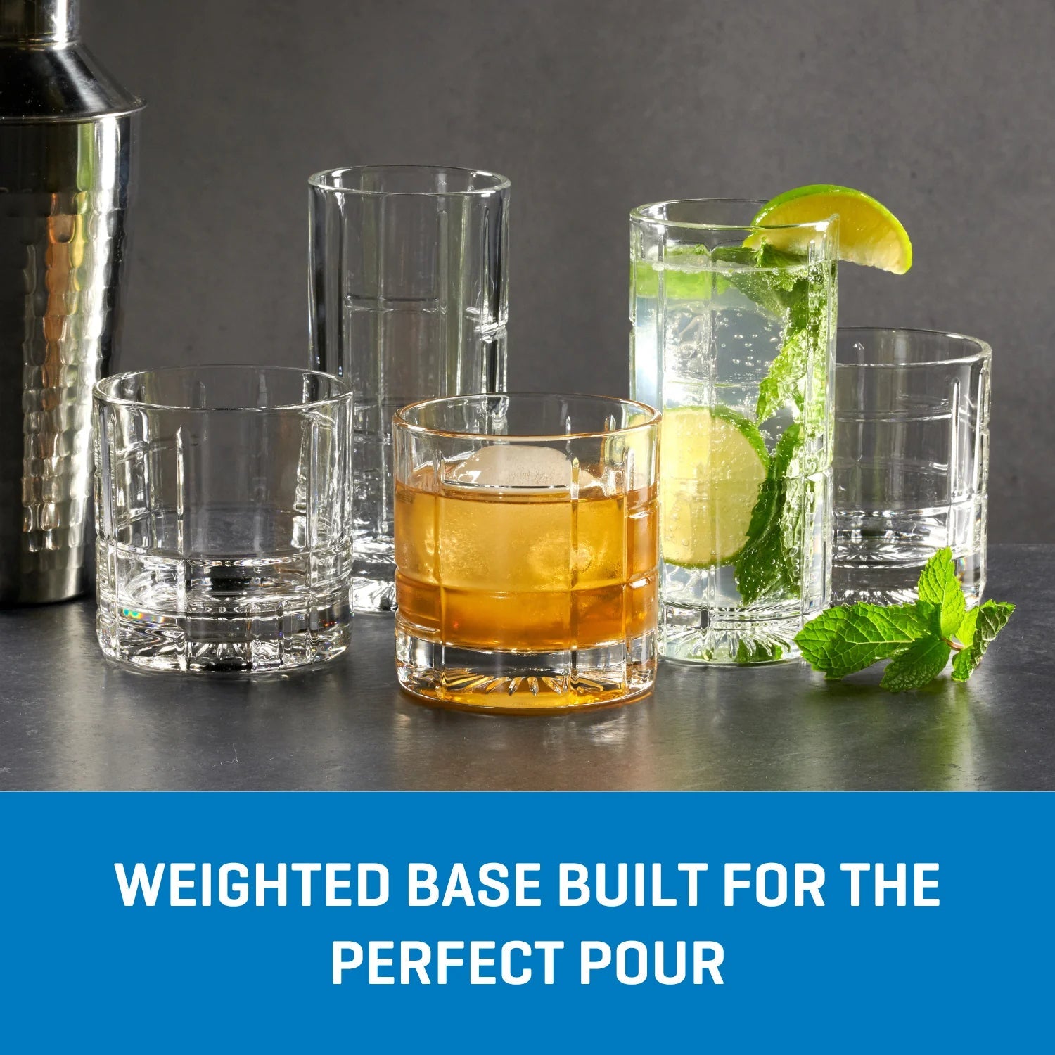Ocean Glass Traze FTR Highball Glasses (4-Pieces), 12-ounce, Dishwasher Safe image 6