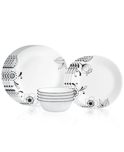 Corelle® Inked Poppy 12-piece Dinnerware Set, Service for 4 image 0