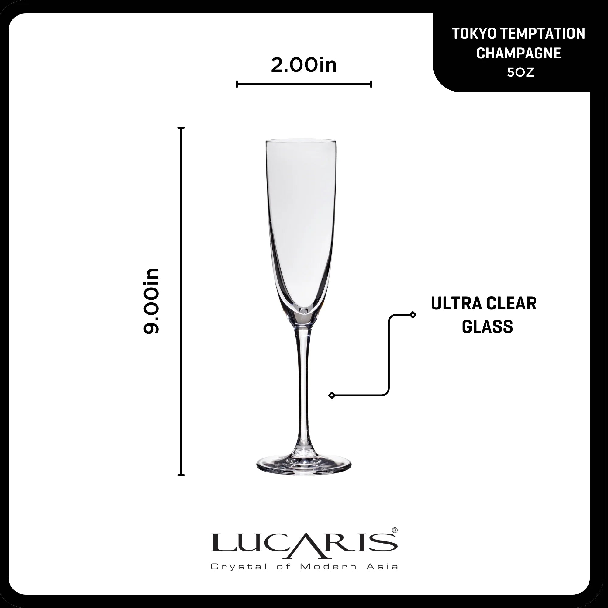 Lucaris Tokyo Temptation Champagne Glasses (4-Pieces), 5-ounce, Dishwasher Safe, Lead-free Crystalline image 4