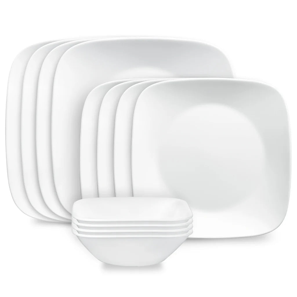 Corelle® Square™ Pure White 12-piece Dinnerware Set, Service for 4 image 0