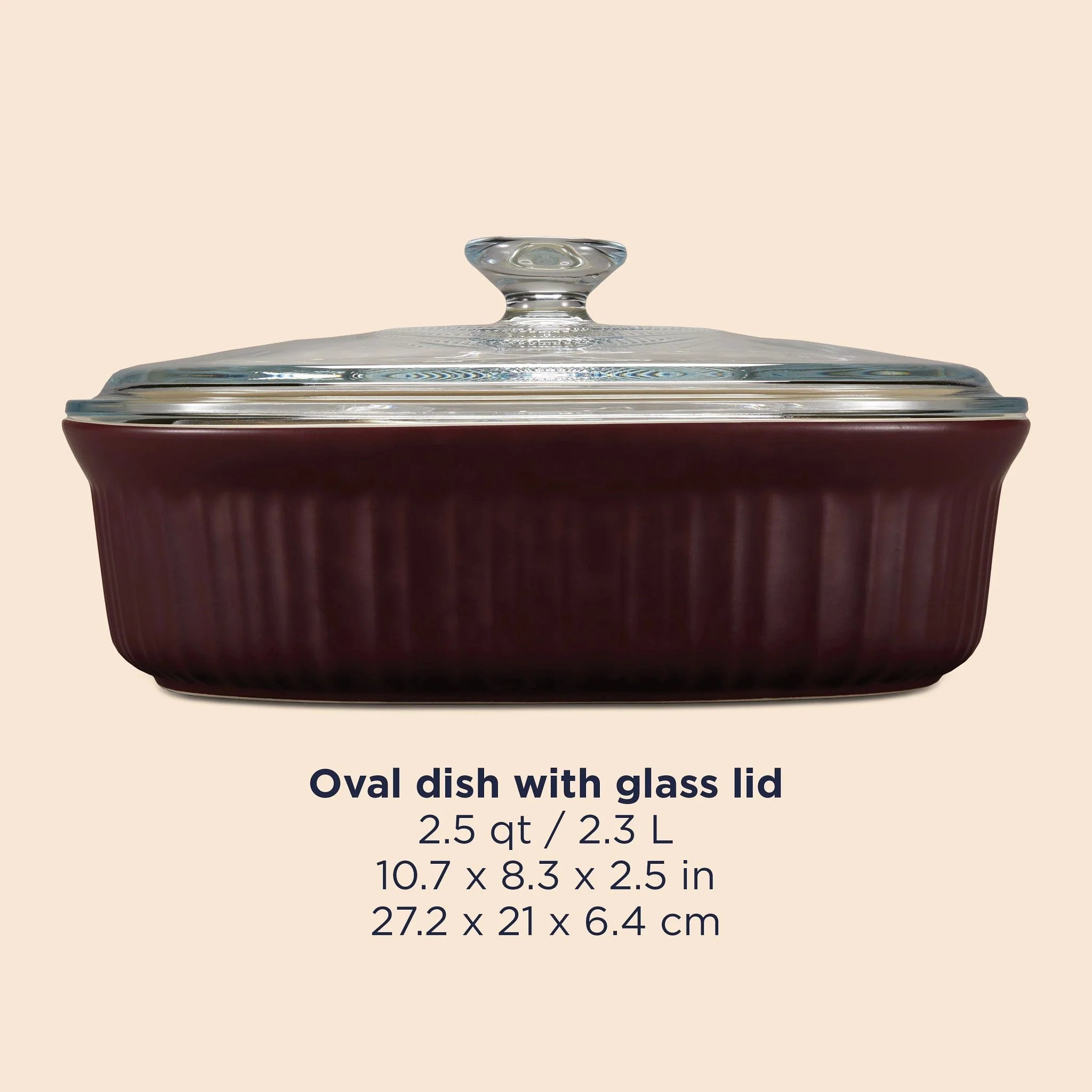 CorningWare® French Colors 2.5-quart Oval Baking Dish, Cabernet image 2