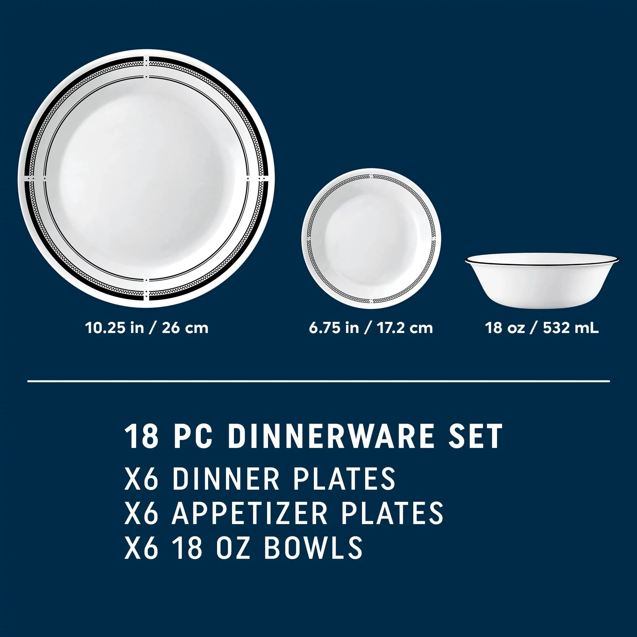 Corelle® Brasserie 18-piece Dinnerware Set, Service for 6 image 1