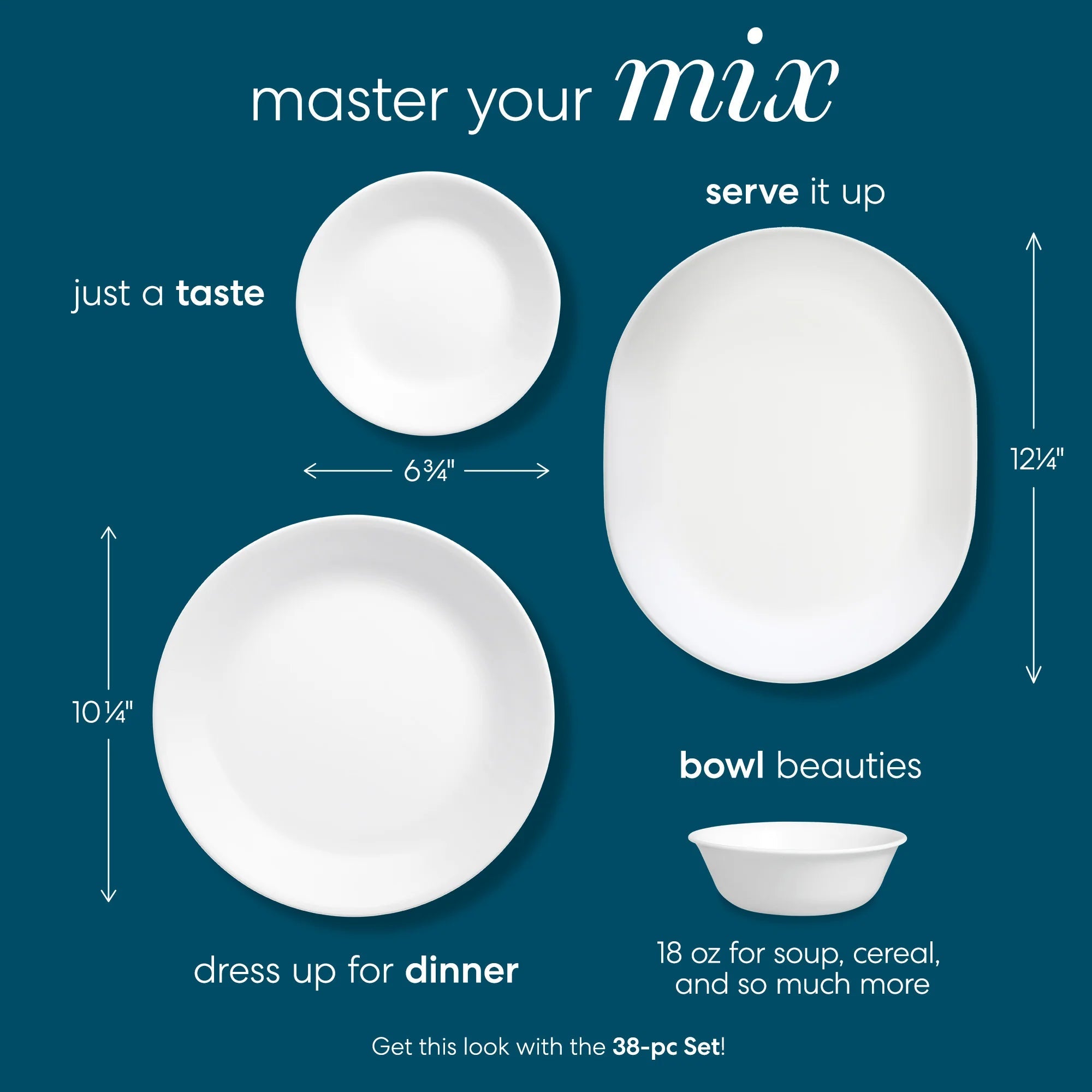 Corelle® Winter Frost White 38-piece Dinnerware Set, Service for 12 image 2