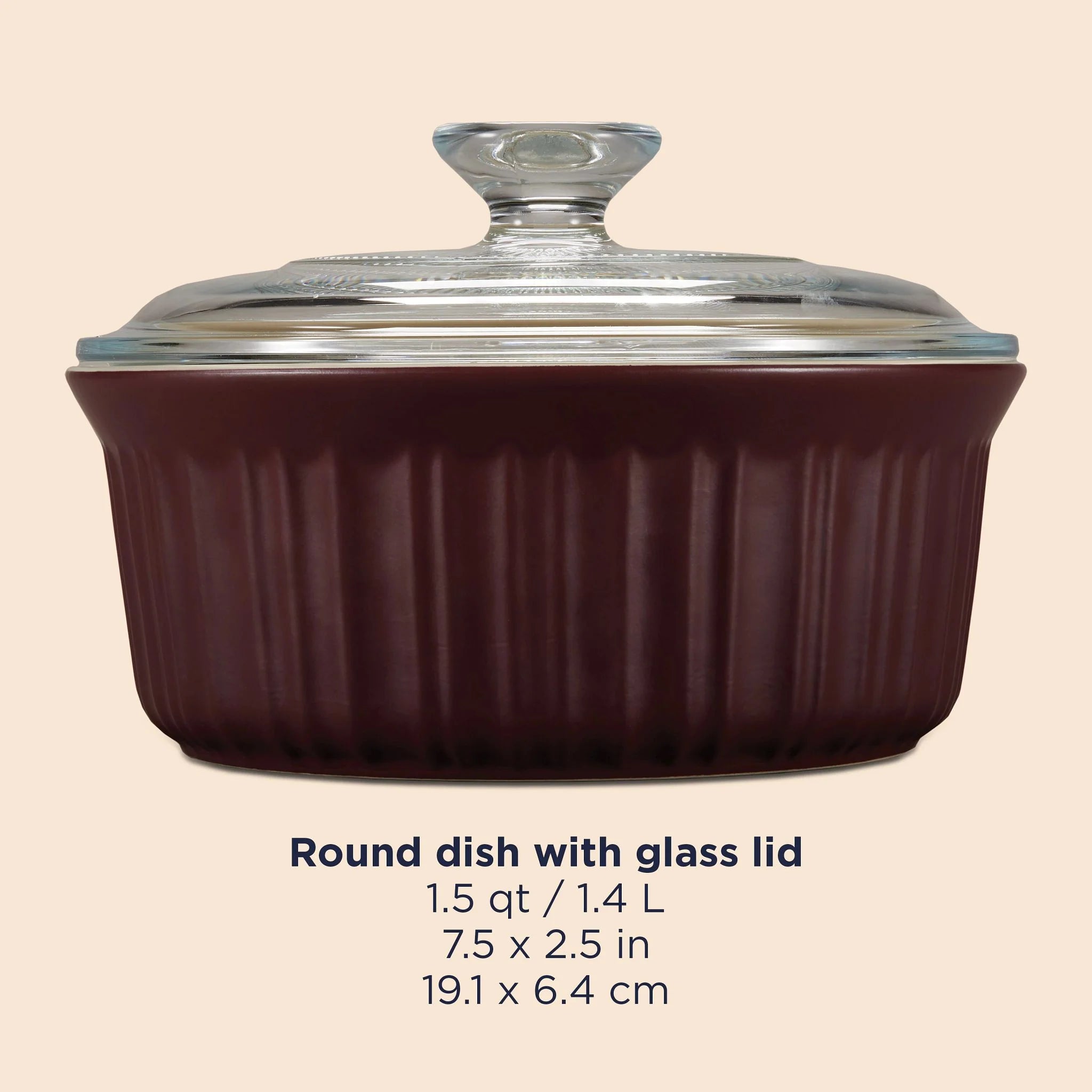 CorningWare® French Colors 1.5-quart Round Baking Dish, Cabernet image 4