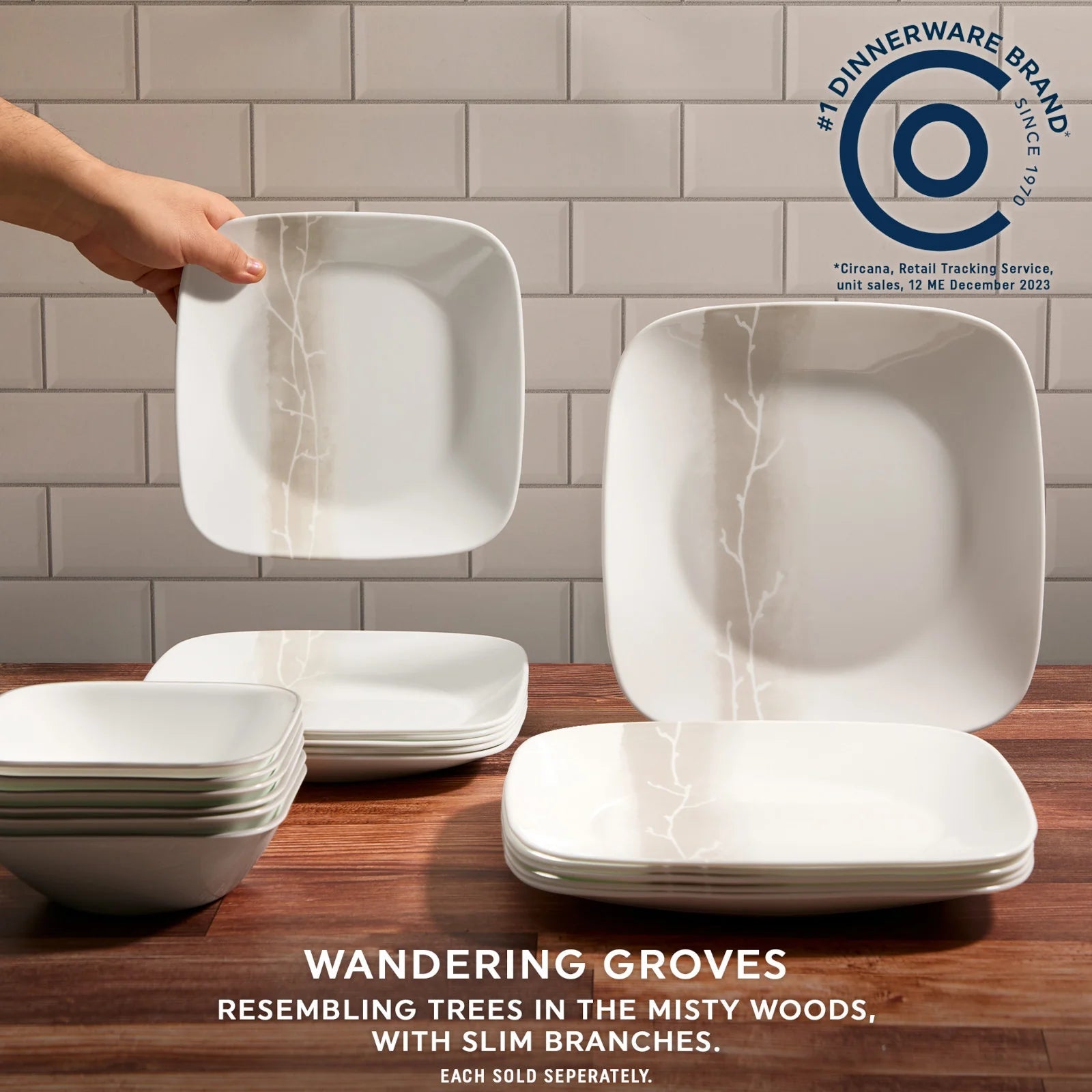 Corelle® Square Wandering Grove 22-ounce Cereal Bowl image 4