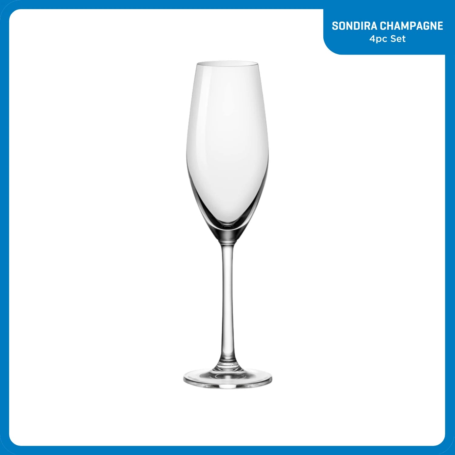 Ocean Glass Sondria Champagne Flute Glasses (4-pieces), 7.25-ounce, Dishwasher Safe image 1