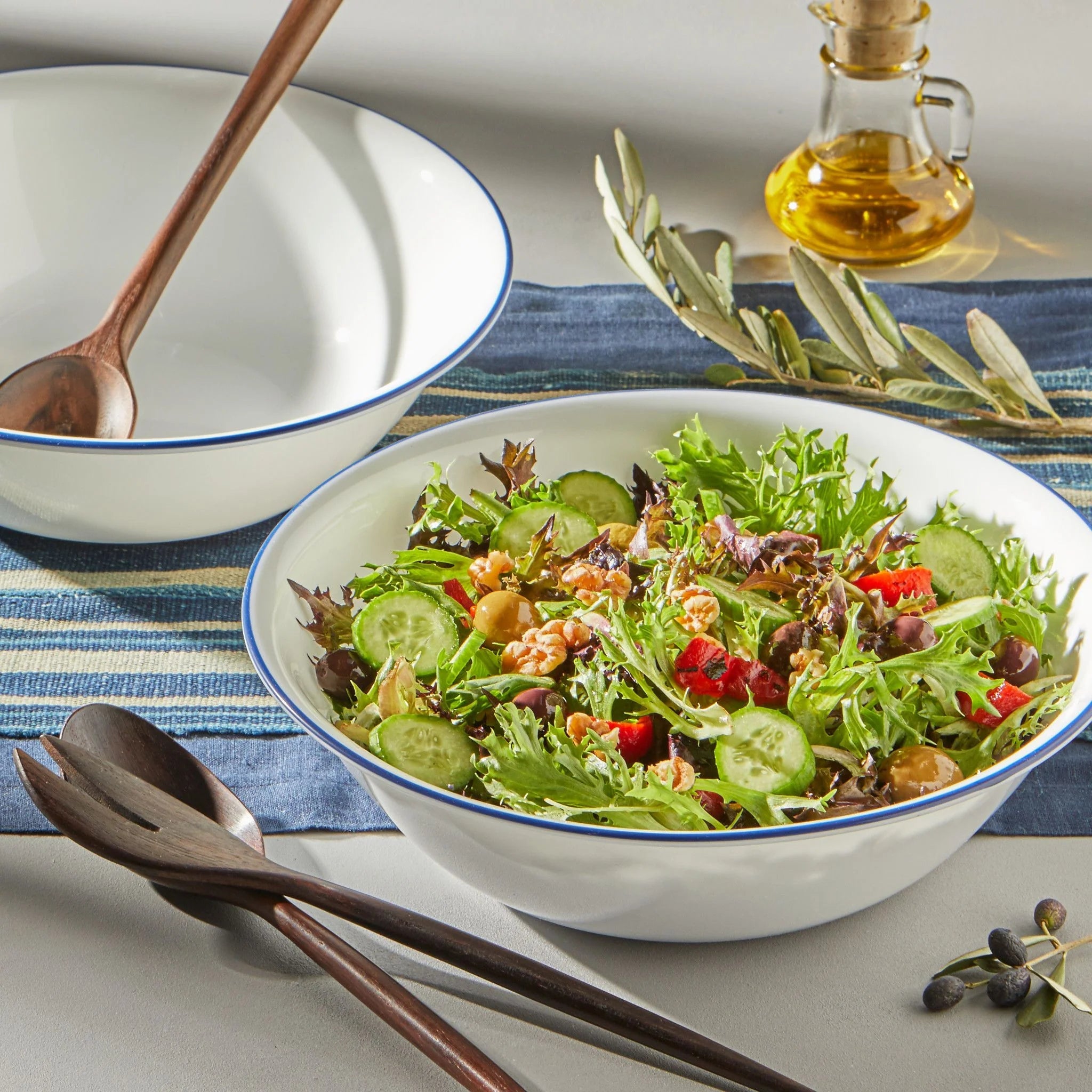 Corelle® Brilliant Blue Banded 2-quart Serving Bowls, 2-pack image 2