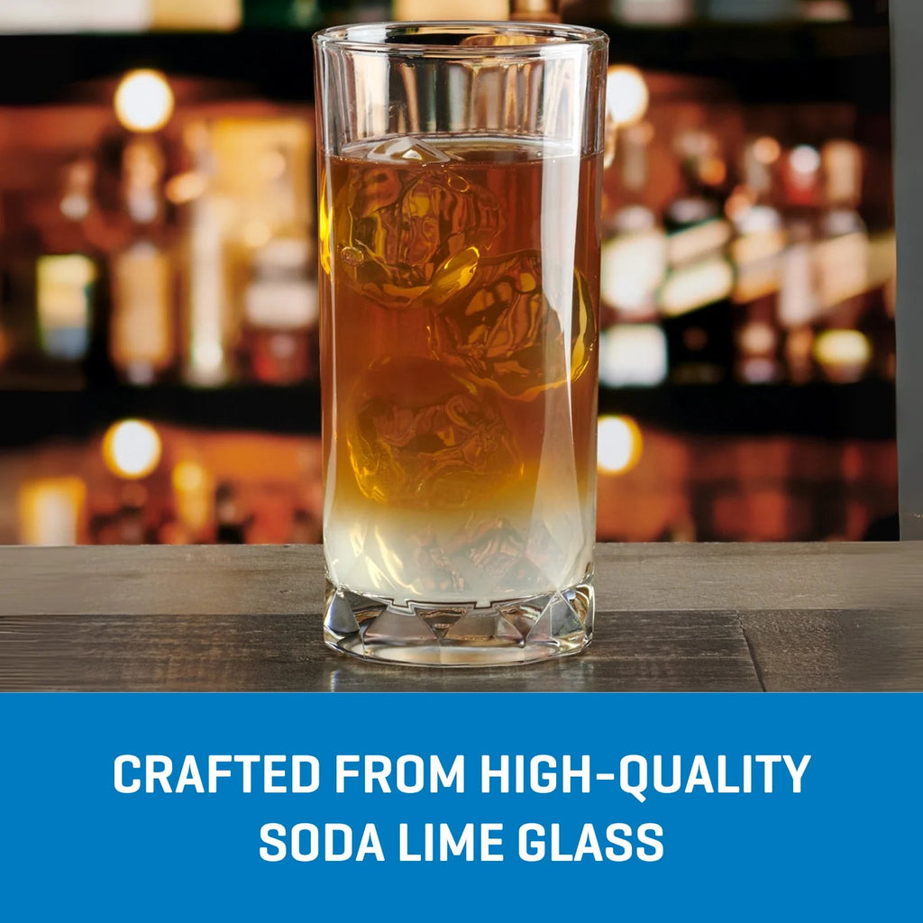 Ocean Glass Cienna Long Drink Glasses (4-Pieces), 14.5-ounce, dishwasher Safe image 4