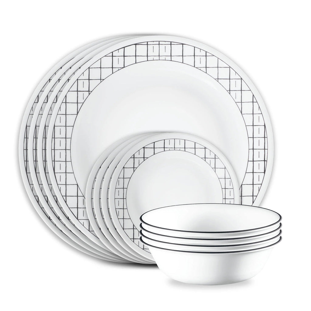 Corelle® Delicate Grid 18-piece Dinnerware Set, Service for 6 image 0