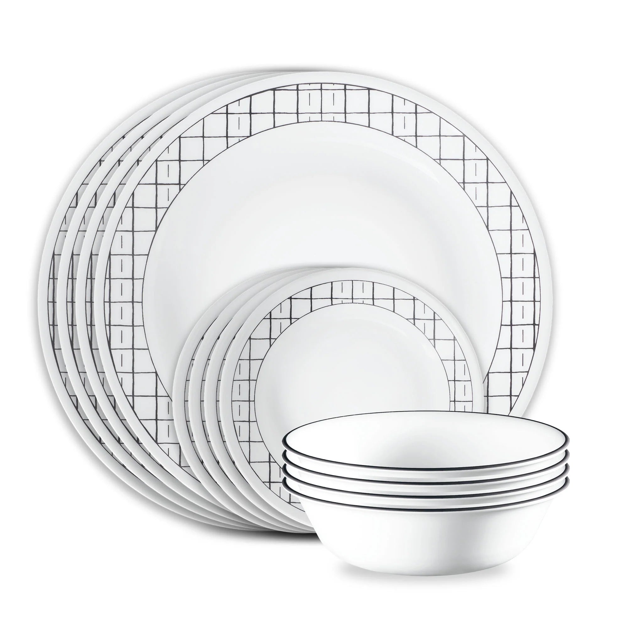 Corelle® Delicate Grid 18-piece Dinnerware Set, Service for 6 image 0
