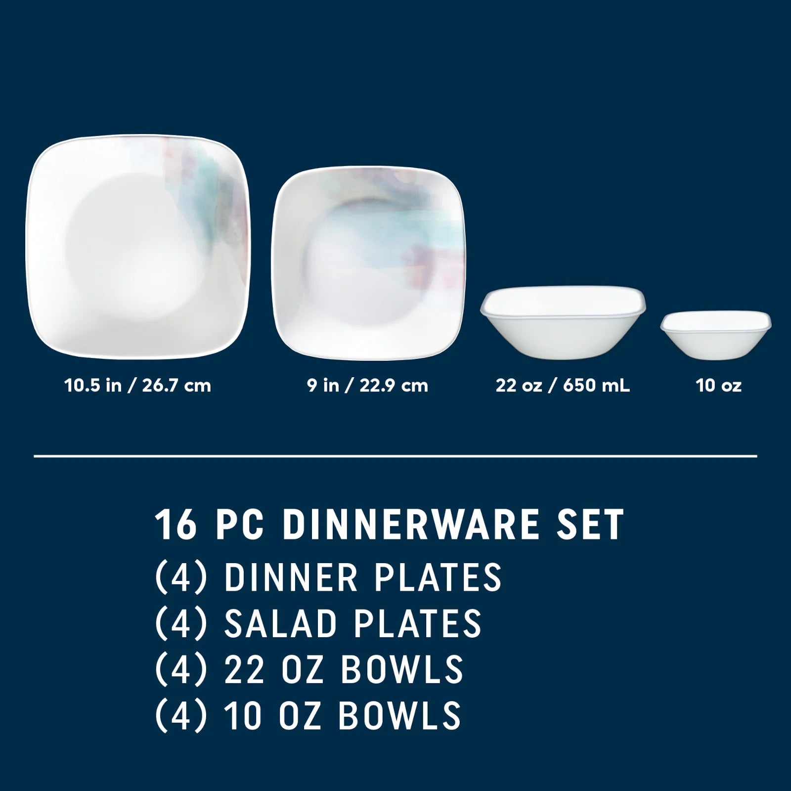 Corelle® Aquarello 16-piece Dinnerware Set, Service for 4 image 2