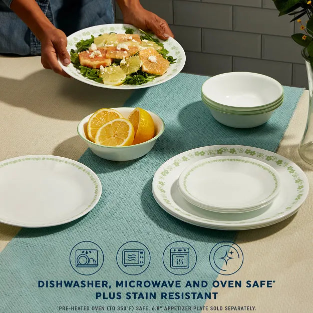 Corelle® Spring Blossom Green 12-piece Dinnerware Set, Service for 4 image 2