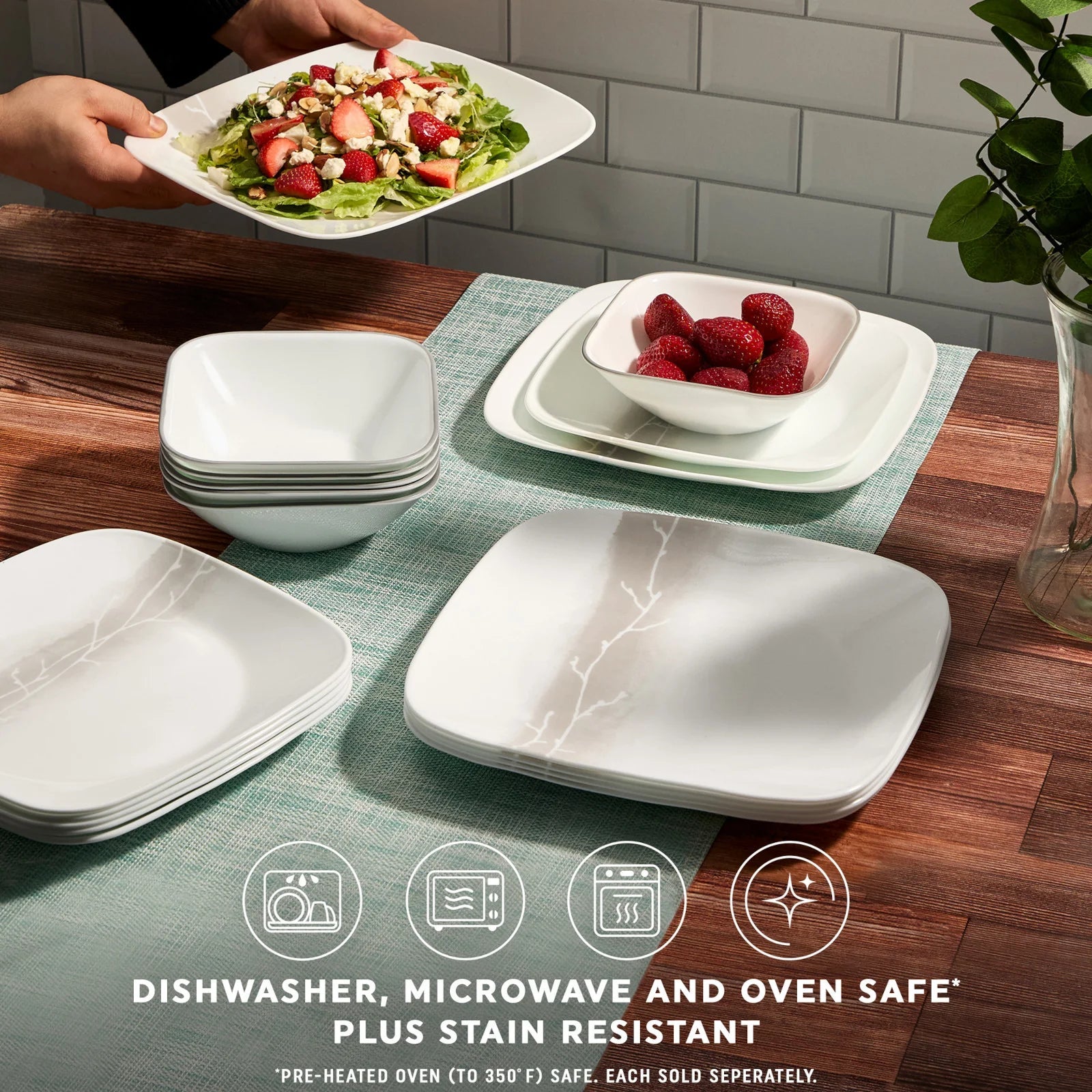 Corelle® Square Wandering Grove 9 Salad Plate image 3