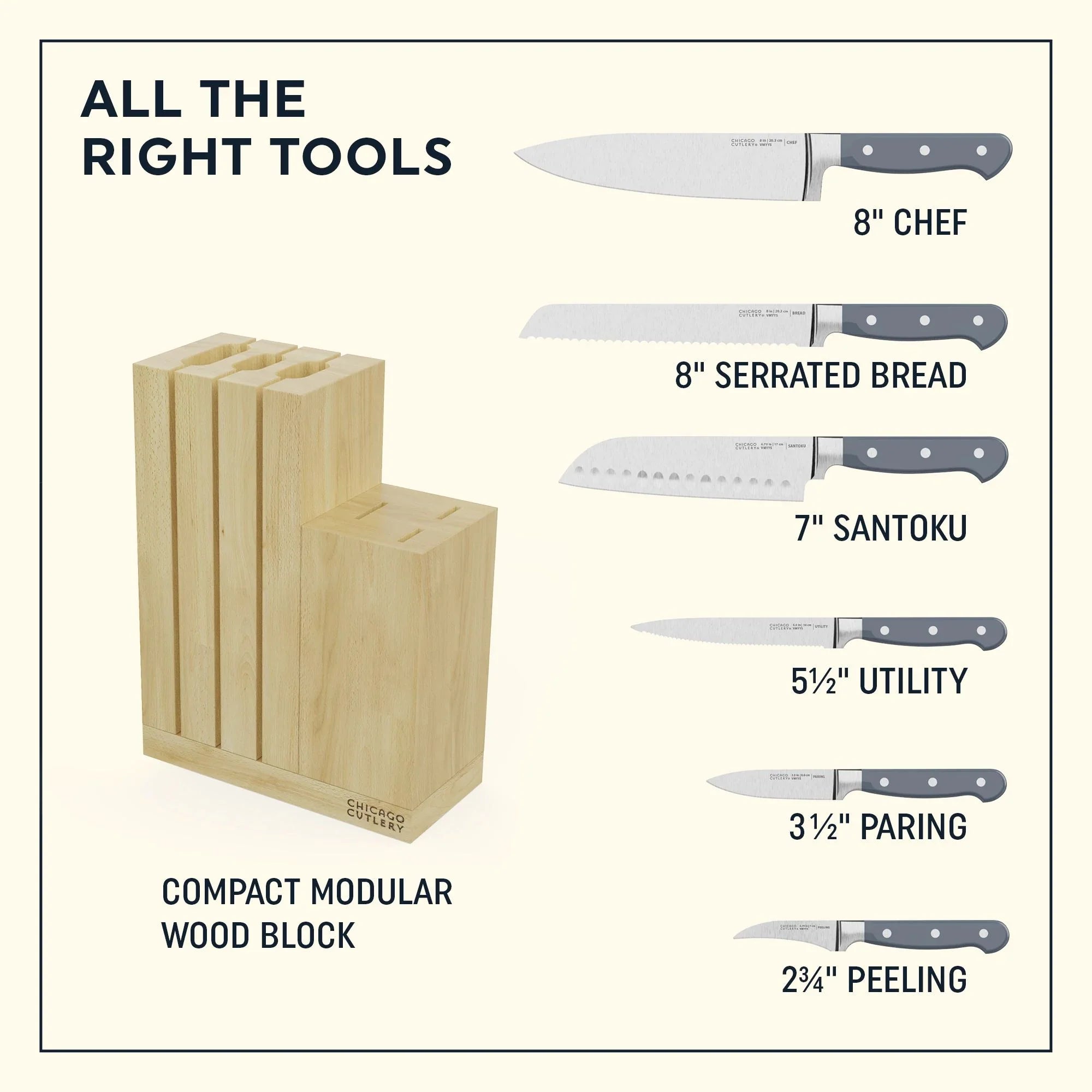 Chicago Cutlery® Halsted 7-piece Modular Block Set image 1