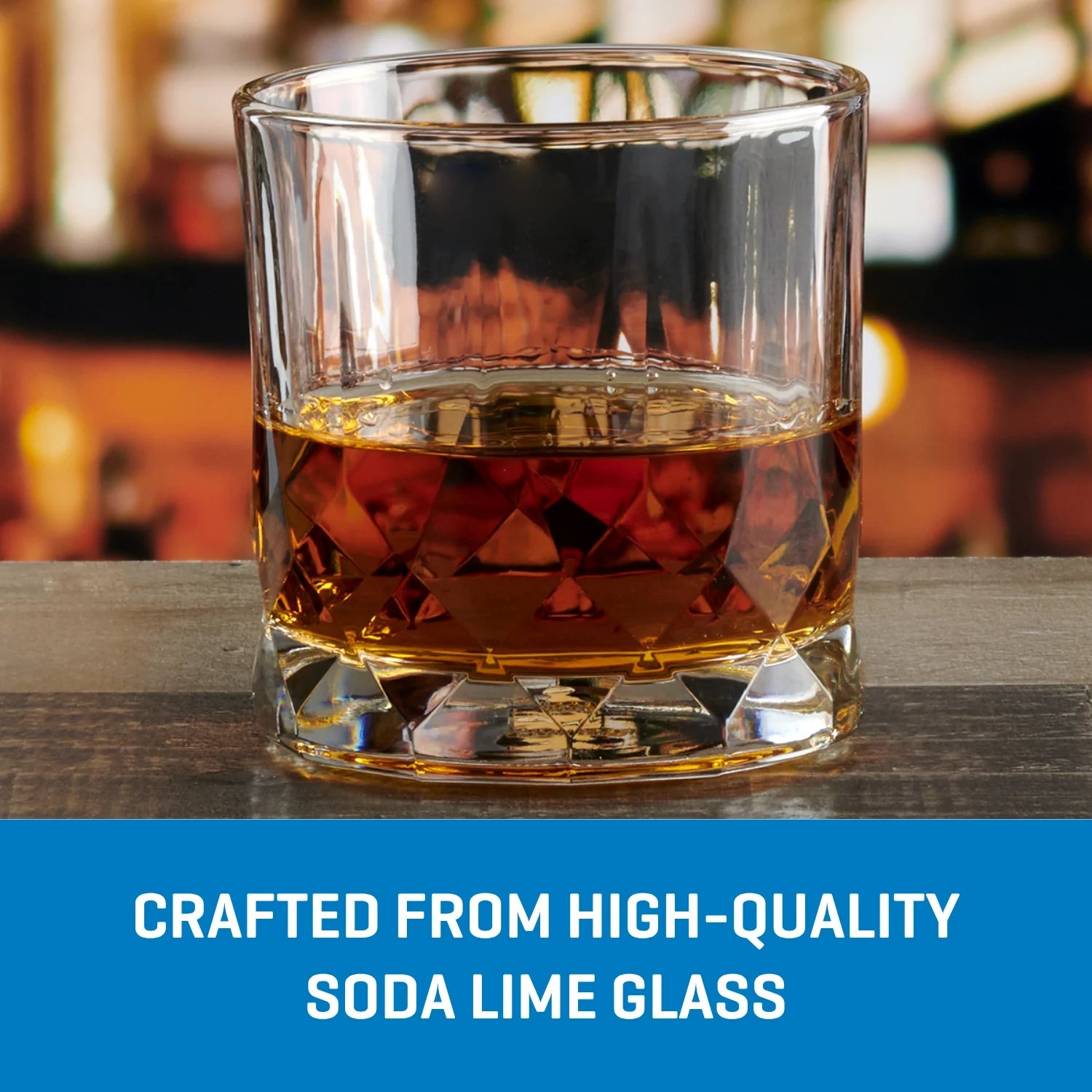 Ocean Glass Cienna Rocks Glasses (4-Pieces), 12-ounce, dishwasher Safe image 2