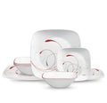 Corelle® Square Splendor 12-piece Dinnerware Set with Appetizer Plates, Service for 4 image 0