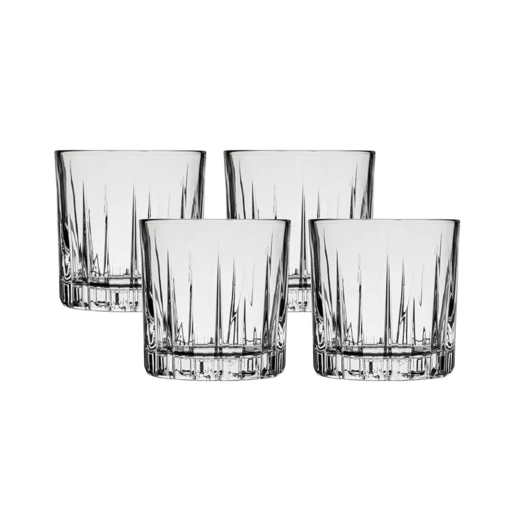 Ocean Glass Traze PRE Rocks Glasses (4-Pieces), 12-ounce, Dishwasher Safe image 0