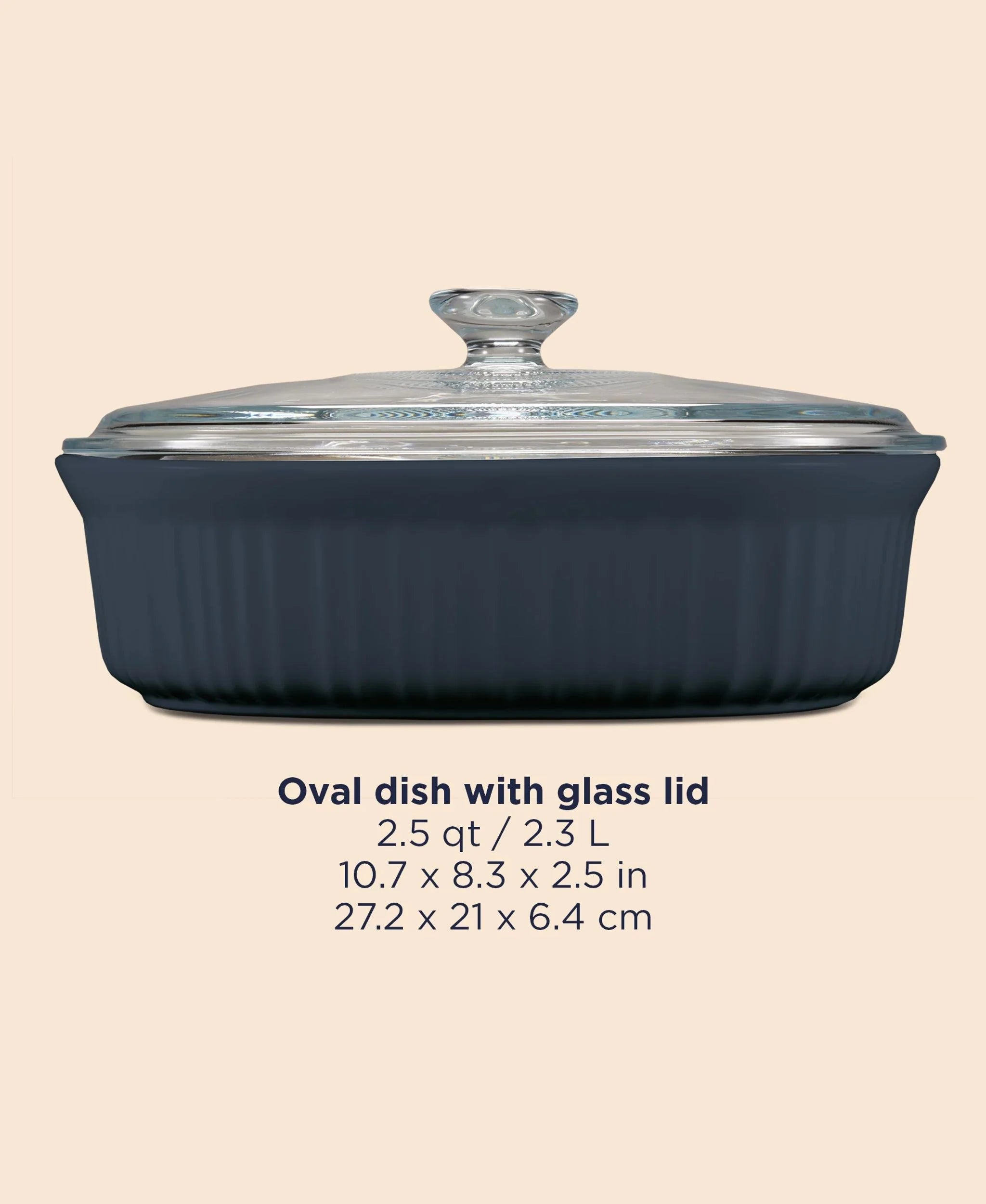 CorningWare® French Colors 2.5-quart Oval Baking Dish, Navy image 4