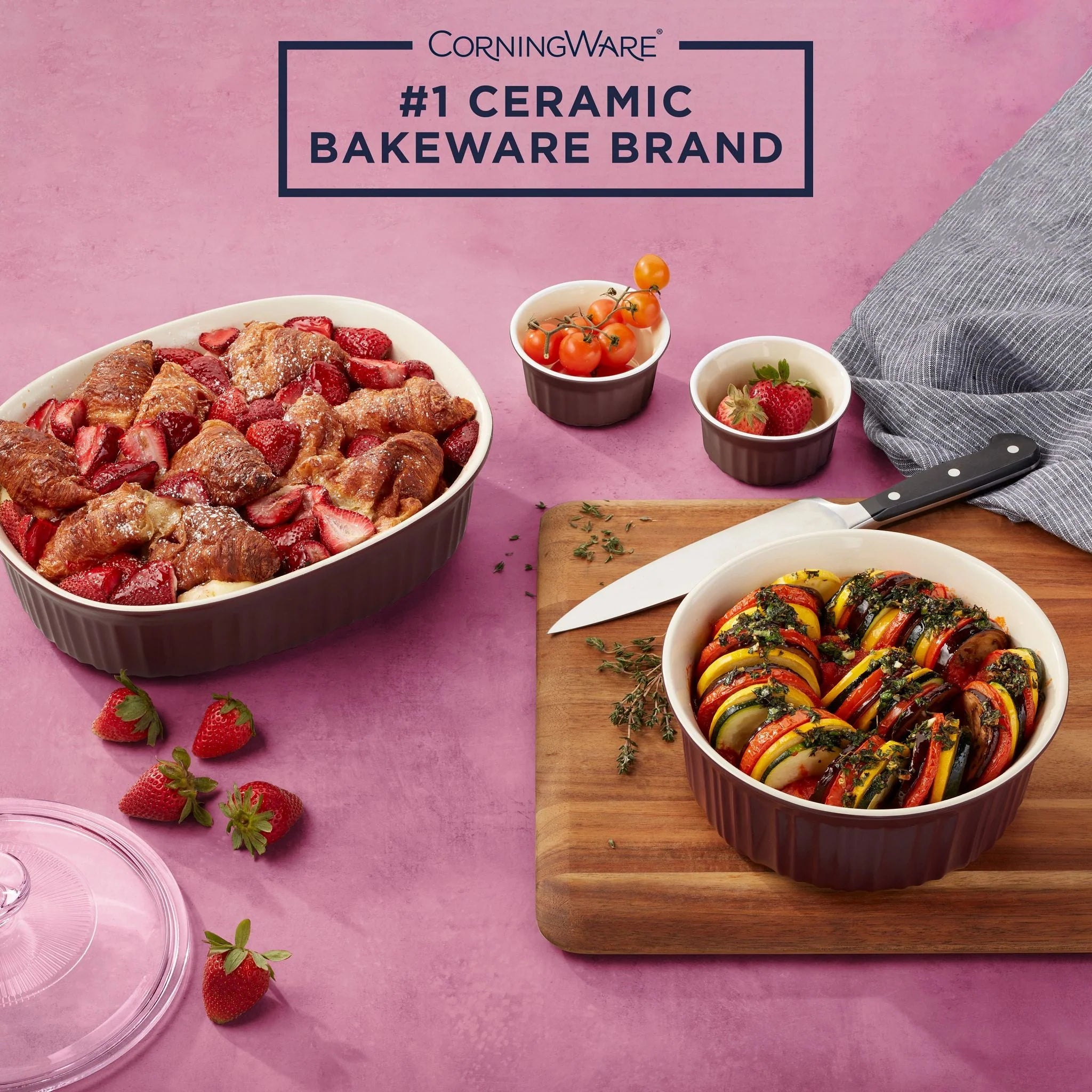 CorningWare® French Colors 12-piece Bakeware Set, Cabernet image 1