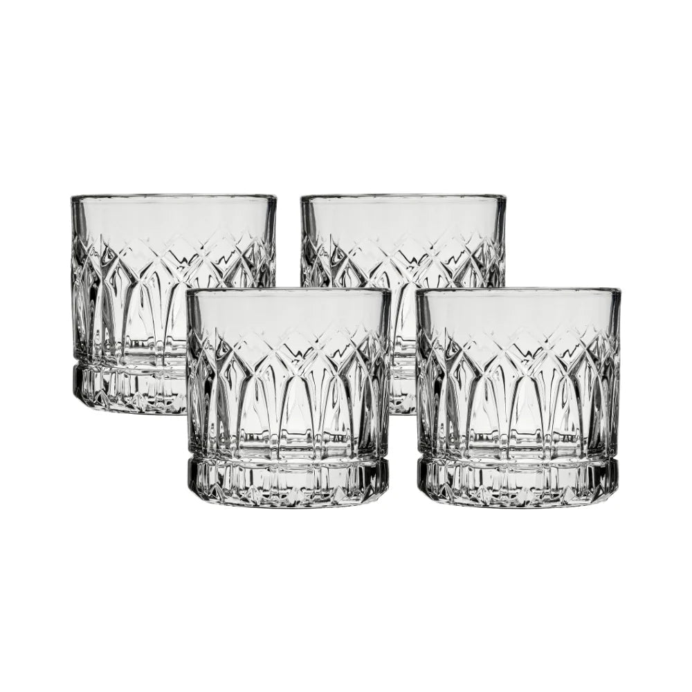 Ocean Glass Traze PST Rocks Glasses (4-Pieces), 12-ounce, Dishwasher Safe image 0