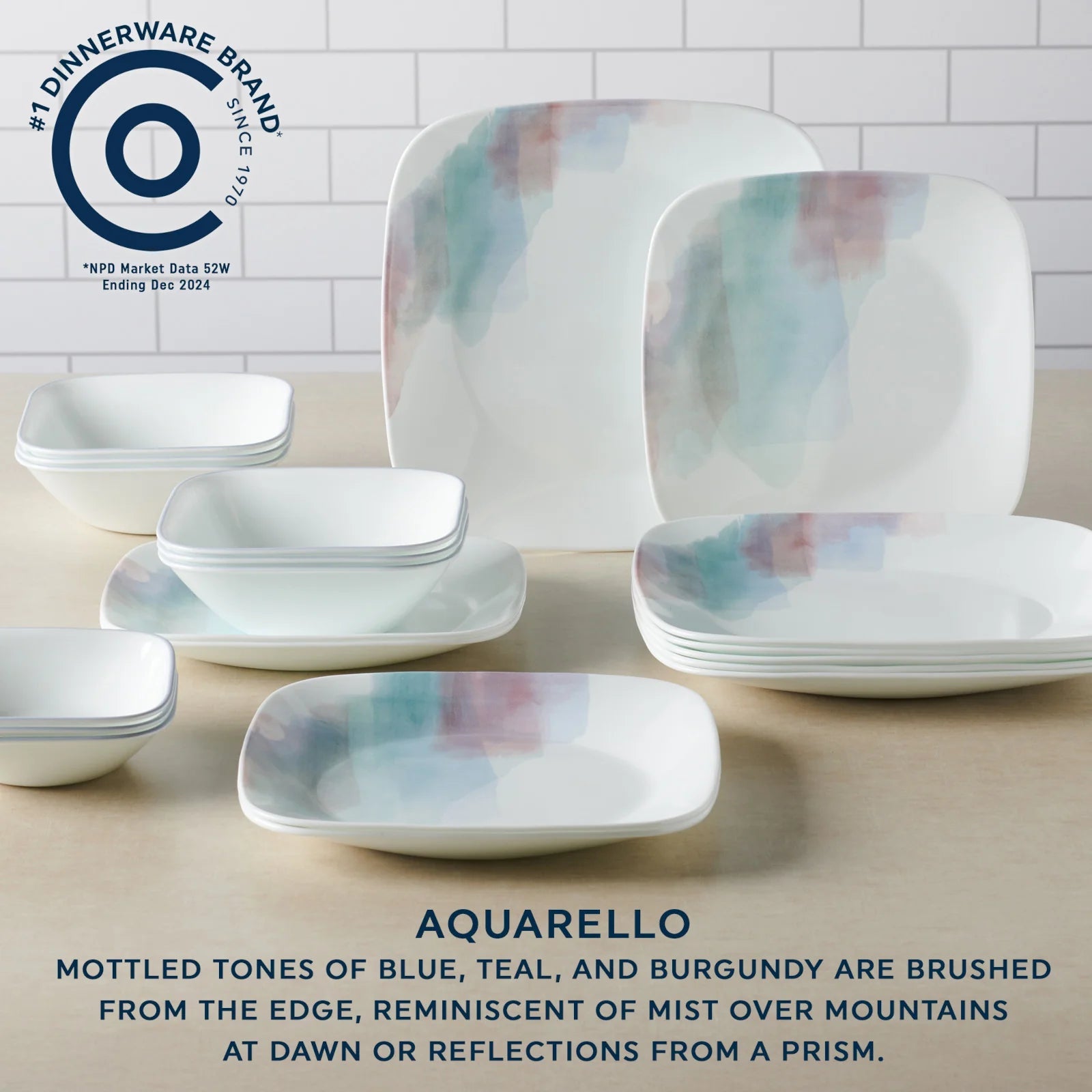 Corelle® Aquarello 16-piece Dinnerware Set, Service for 4 image 1
