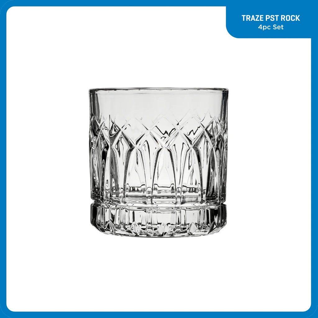 Ocean Glass Traze PST Rocks Glasses (4-Pieces), 12-ounce, Dishwasher Safe image 1