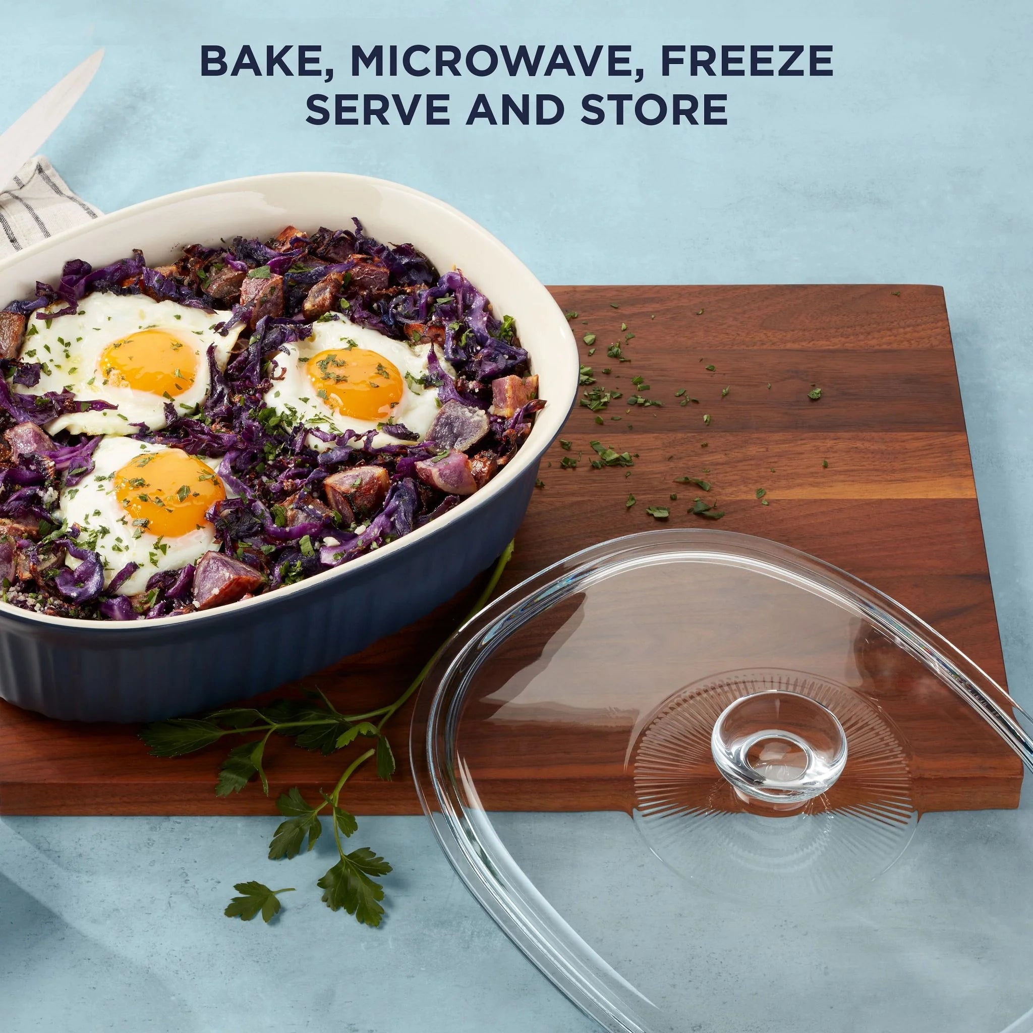 CorningWare® French Colors 2.5-quart Oval Baking Dish, Navy image 3