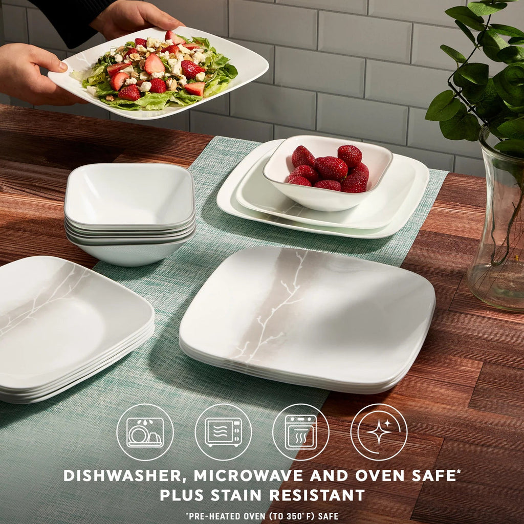 Corelle® Square Wandering Grove 18-piece Dinnerware Set, Service for 6 image 4