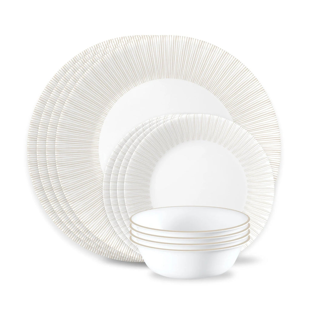 Corelle® Hushed Lines 12-piece Dinnerware Set, Service for 4 image 0