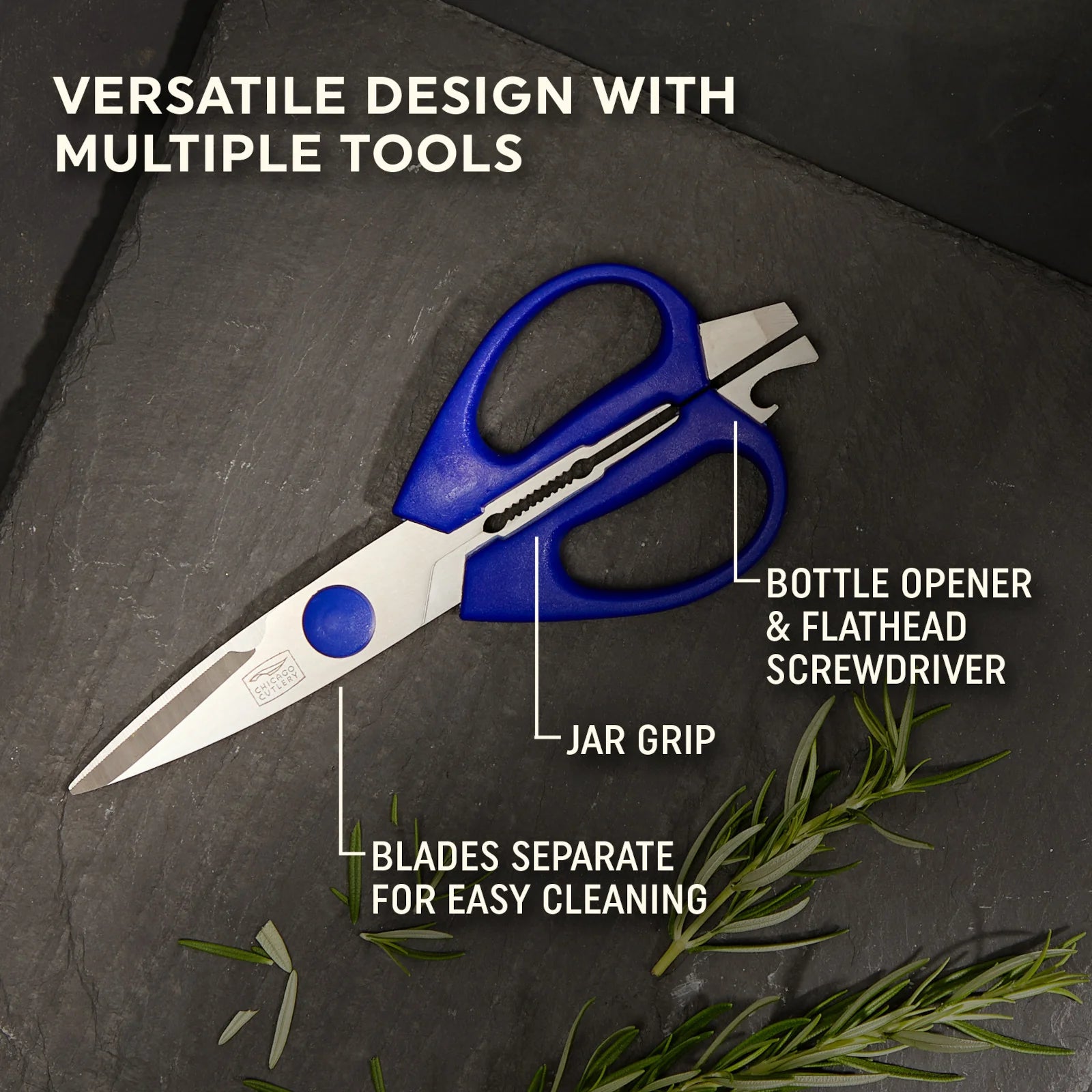 Chicago Cutlery 2-piece Kitchen Shears in Blueberry and Blue Frost image 1