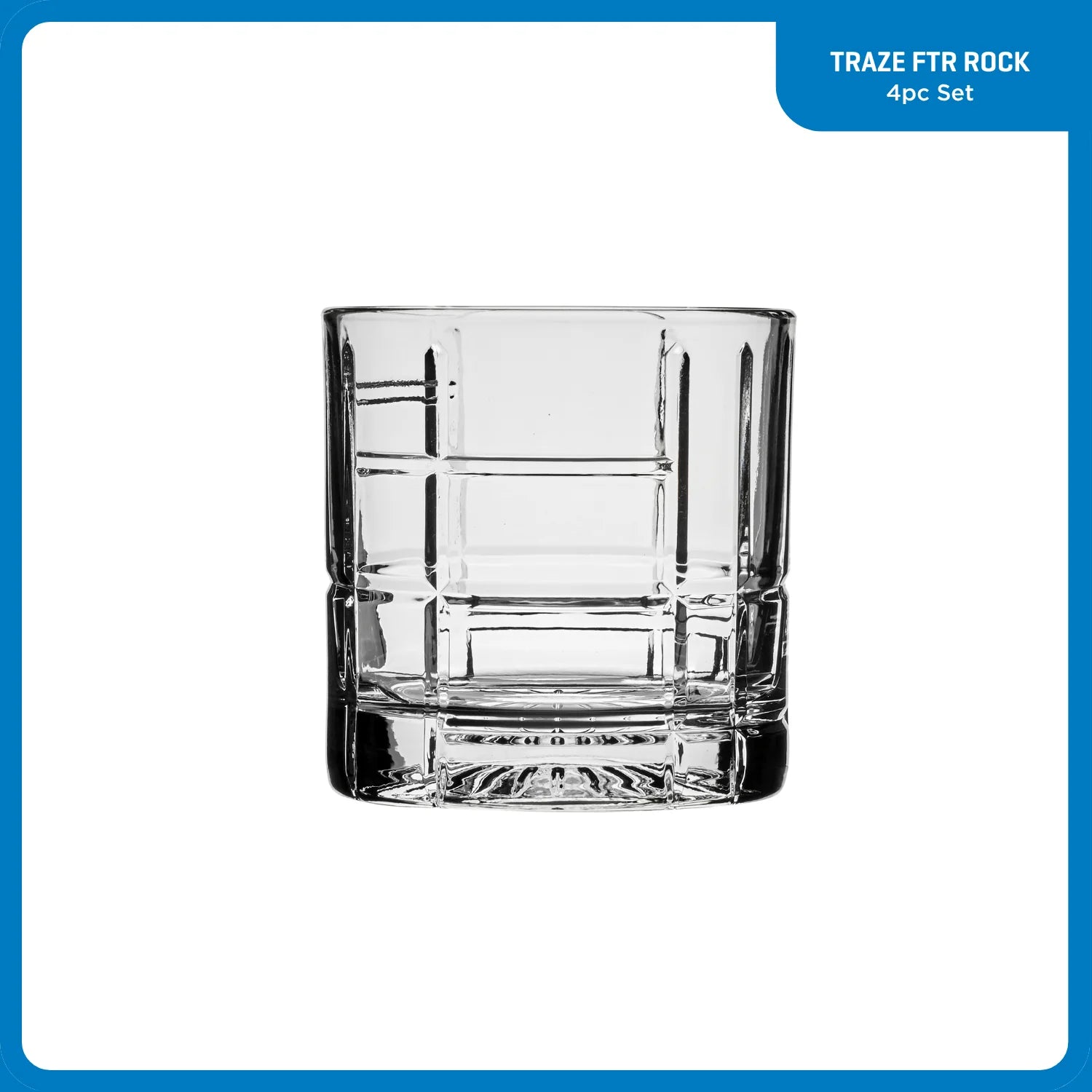 Ocean Glass Traze FTR Rocks Glasses (4-Pieces), 12-ounce, Dishwasher Safe image 4