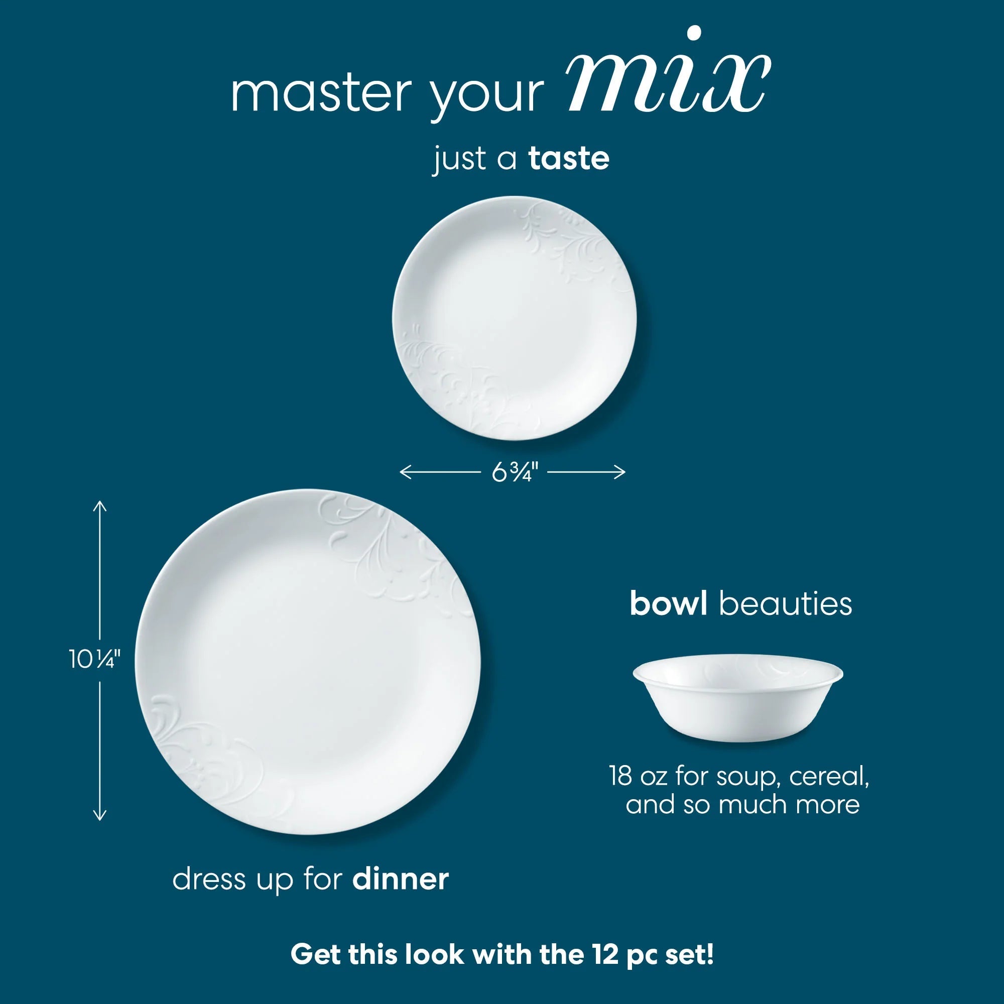 Corelle® Madeline 12-piece Dinnerware Set, Service for 4 image 2