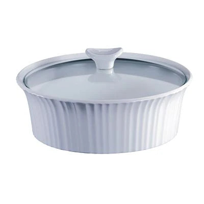 CorningWare® French White® 2.5-quart Round Baking Dish with Lid image 0