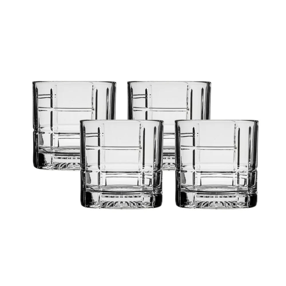 Ocean Glass Traze FTR Rocks Glasses (4-Pieces), 12-ounce, Dishwasher Safe image 0