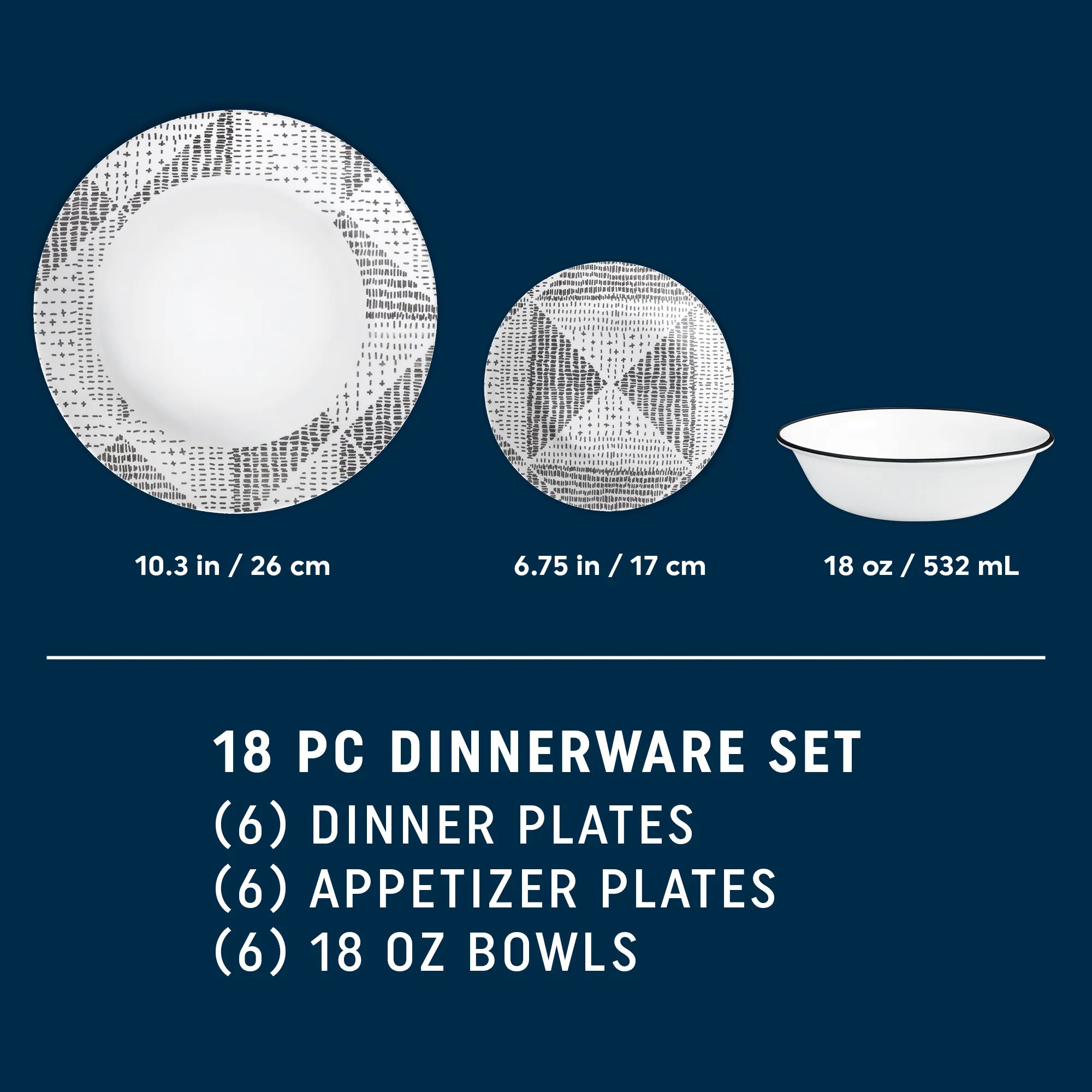 Corelle® Odisha 18-piece Dinnerware Set, Service for 6 image 1