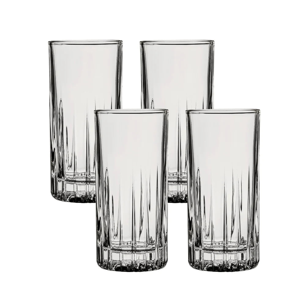 Ocean Glass Traze PRE Highball Glasses (4-Pieces), 12-ounce, Dishwasher Safe image 0