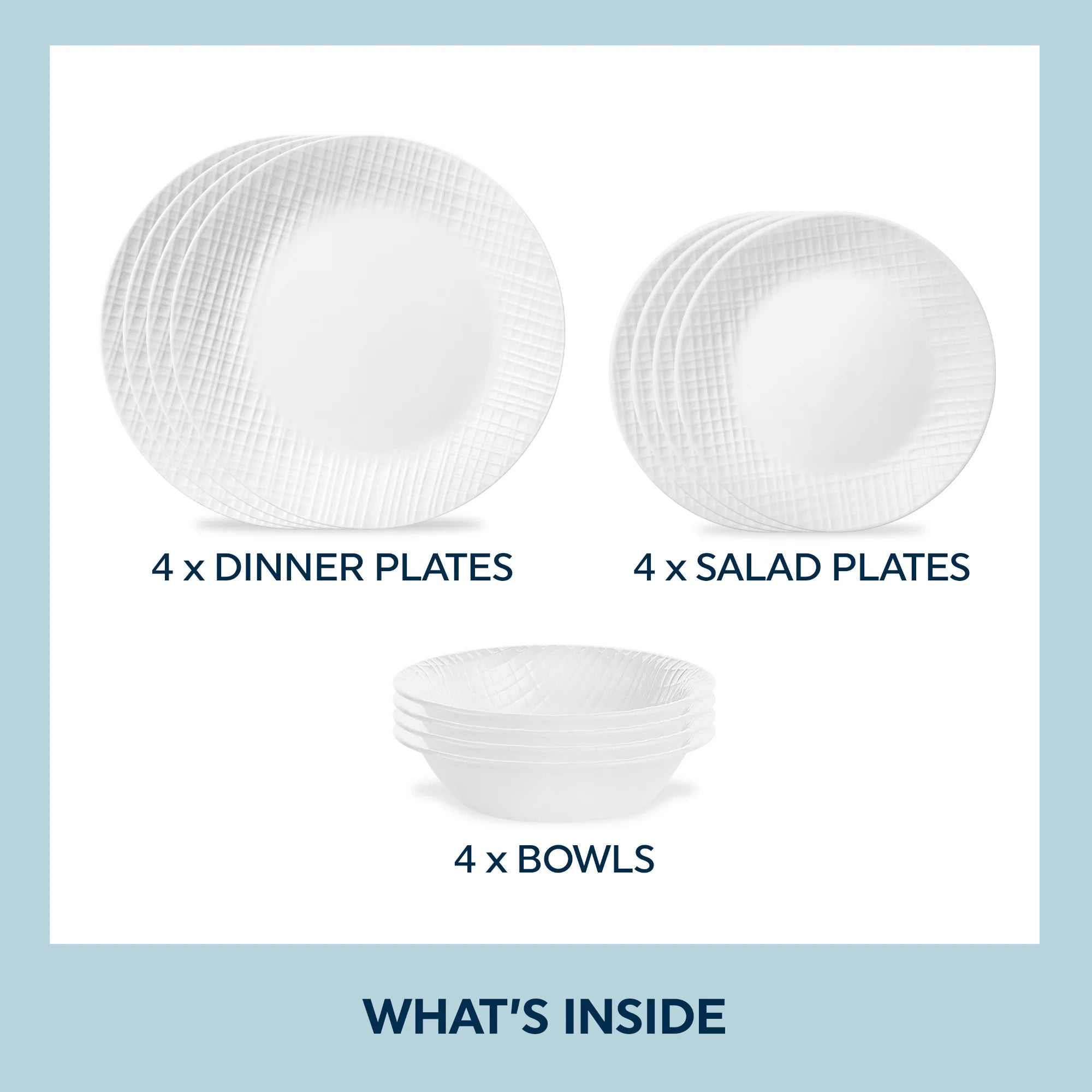 Corelle® Linen Weave 12-piece Dinnerware Set, Service for4 image 1